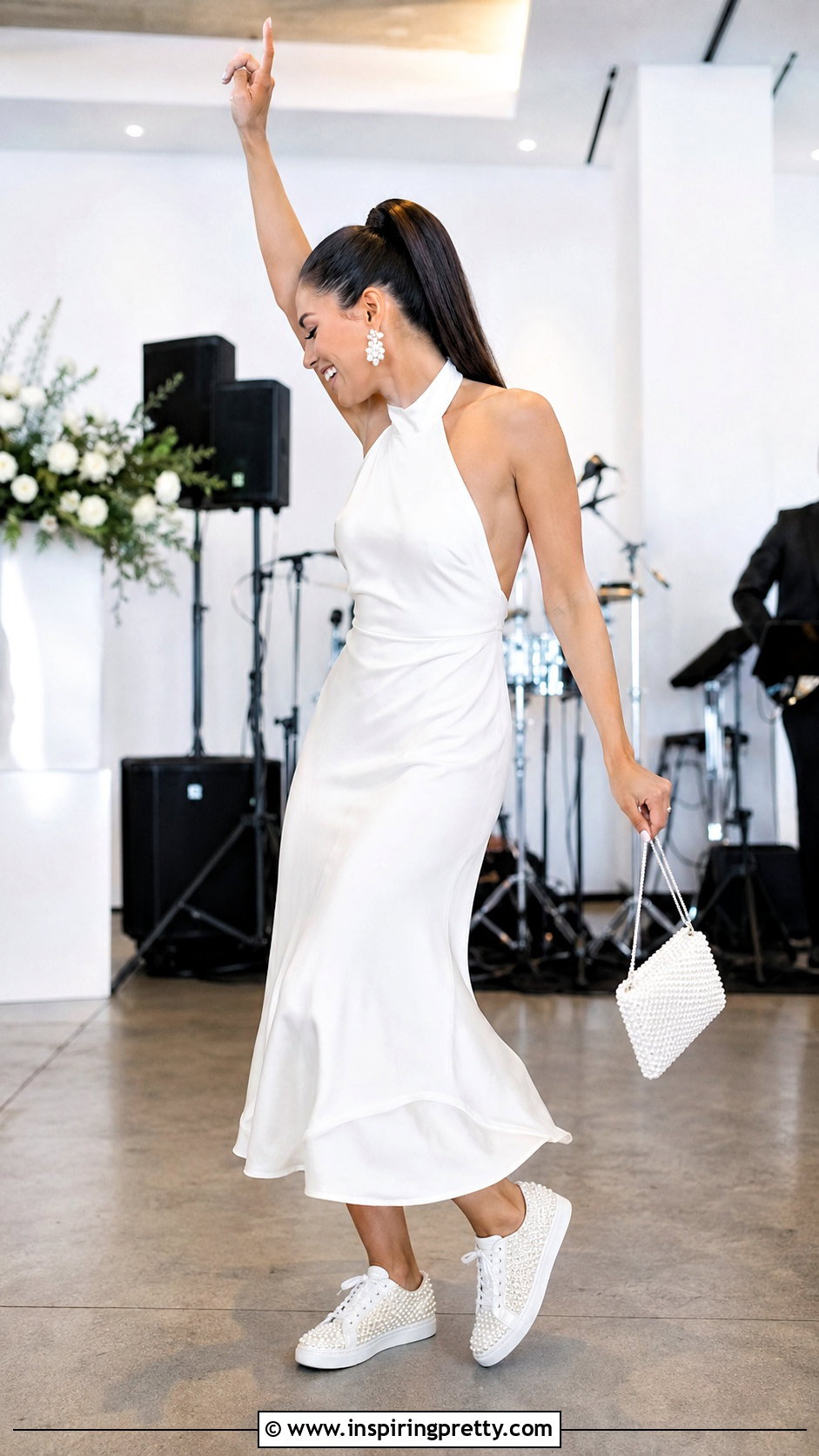Halter Wedding Dress With Bridal Sneakers - 50 halter top wedding dress outfit ideas