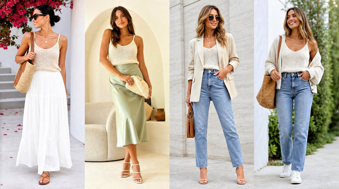 25 Hand Knitted Tank Top Outfit Ideas for Cozy Layered Style