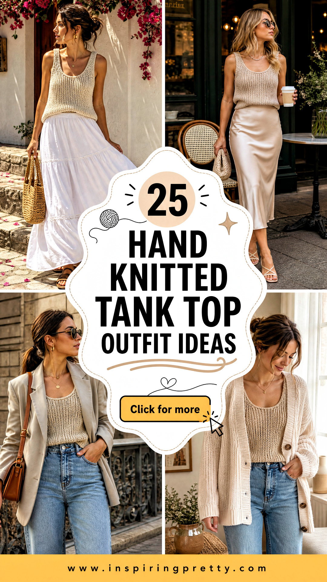 25 Hand Knitted Tank Top Outfit Ideas for Cozy Layered Style - 25 Hand Knitted Tank Top Outfit Ideas for Cozy Layered Style
