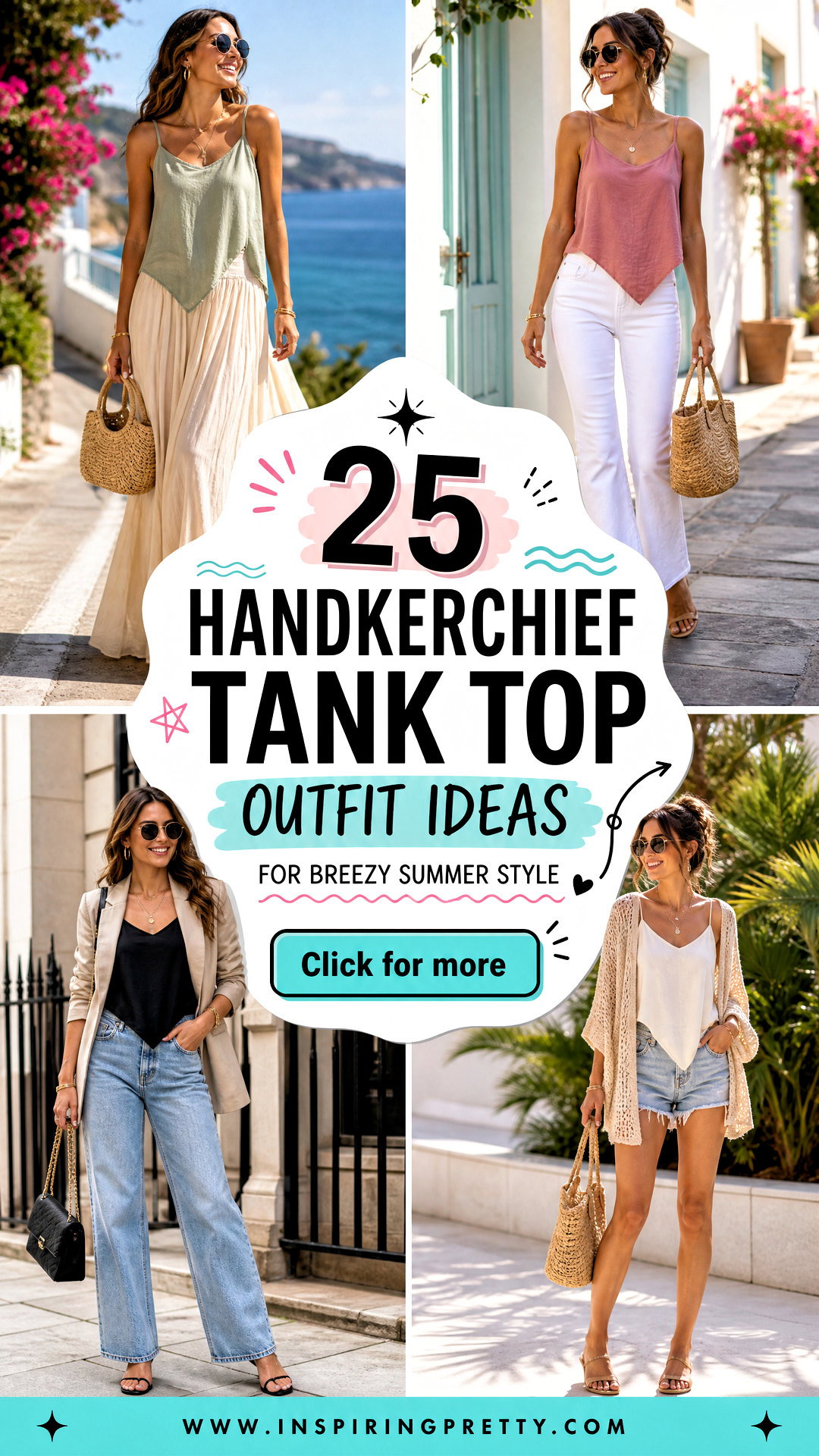 25 Handkerchief Tank Top Outfit Ideas for Breezy Summer Style - 25 Handkerchief Tank Top Outfit Ideas for Breezy Summer Style