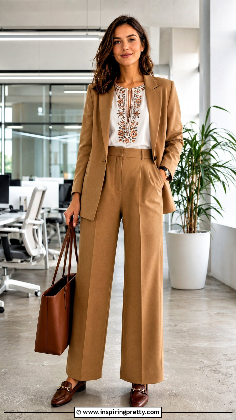 Handmade Embroidered Top With Blazer And Trousers - 20 handmade embroidered top outfit ideas
