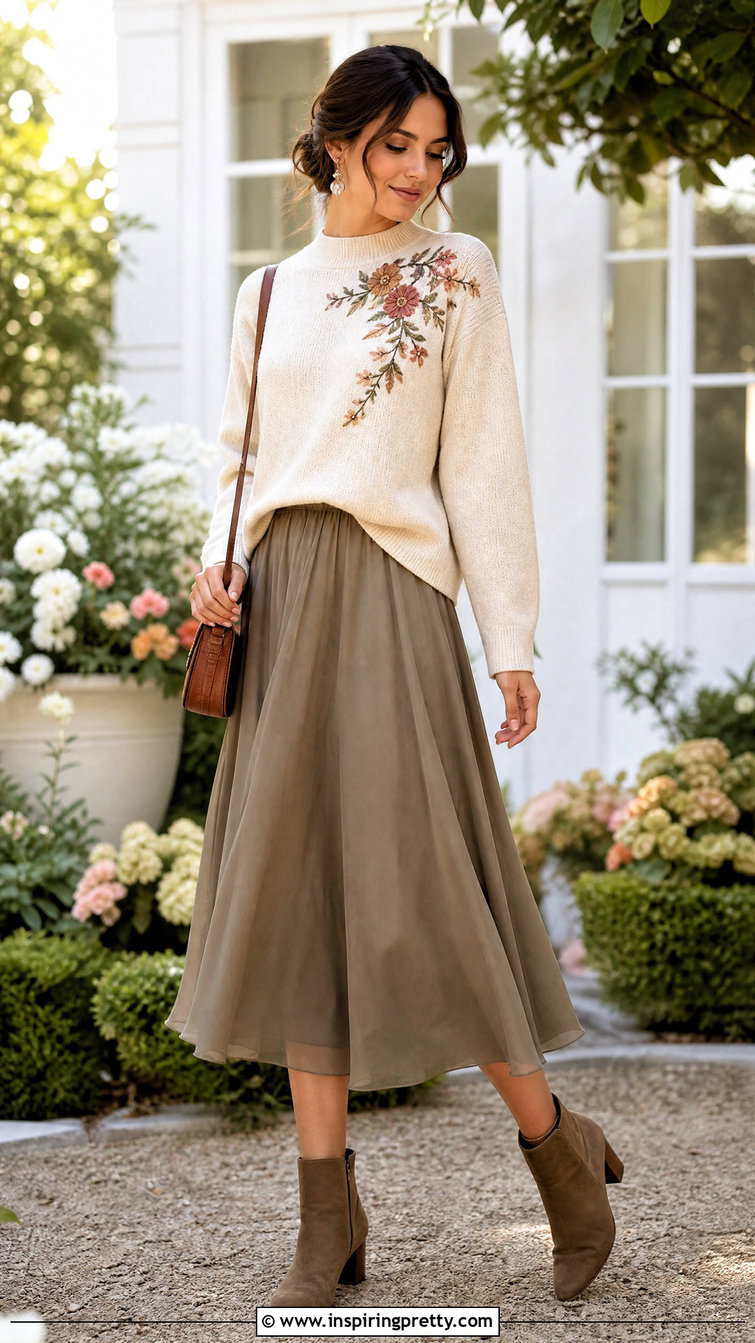 Handmade Floral Embroidered Woolen Top Outfit - 50 woolen tops for women handmade ideas