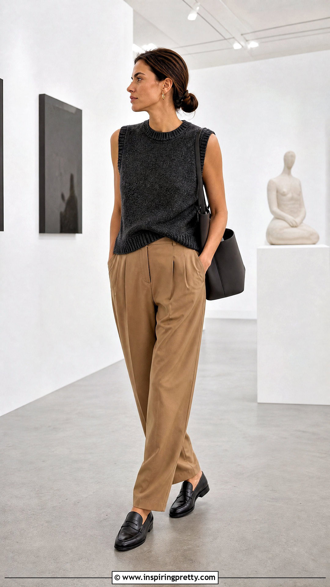 Handmade Knit Vest Top With Pleated Trousers - 20 Handmade Knit Top Design ideas