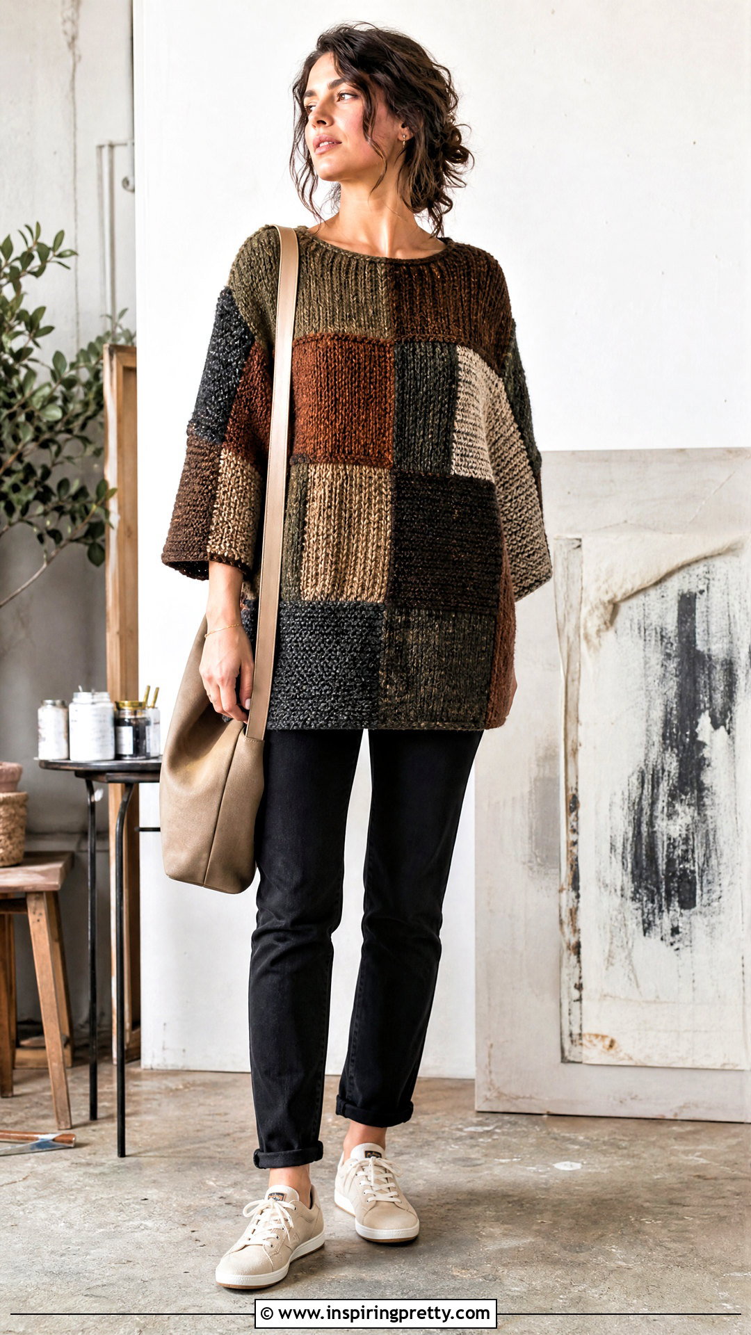 Handmade Patchwork Woolen Top Outfit - 50 woolen tops for women handmade ideas
