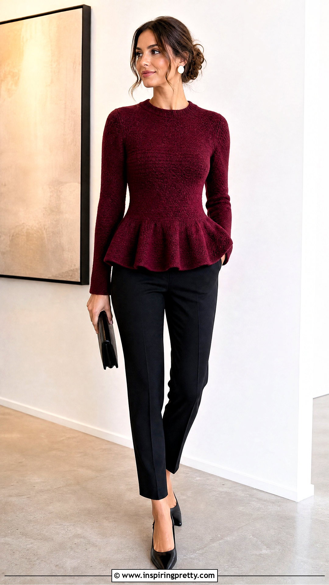 Handmade Peplum Woolen Top Outfit - 50 woolen tops for women handmade ideas
