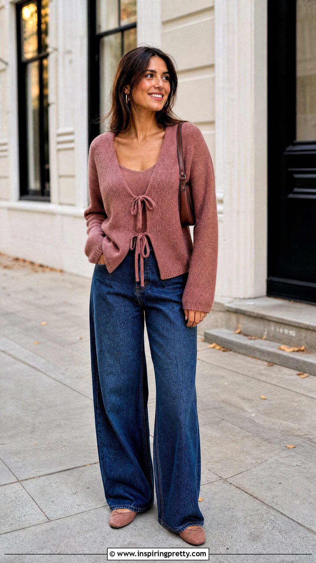 Handmade Tie Front Woolen Cardigan Outfit - 50 woolen tops for women handmade ideas