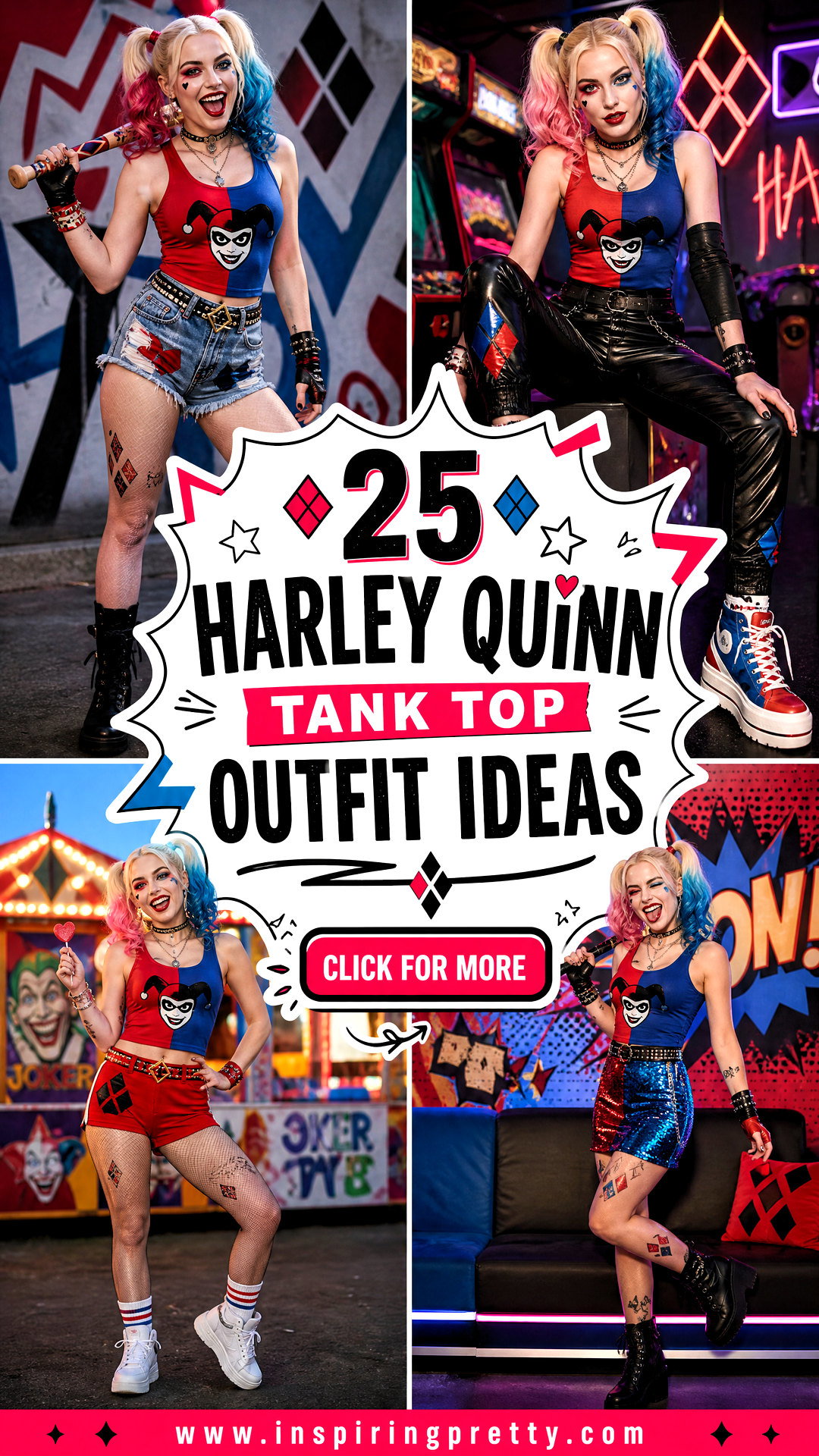 25 Harley Quinn Tank Top Outfit Ideas for Bold Costume Style - 25 Harley Quinn Tank Top Outfit Ideas for Bold Costume Style