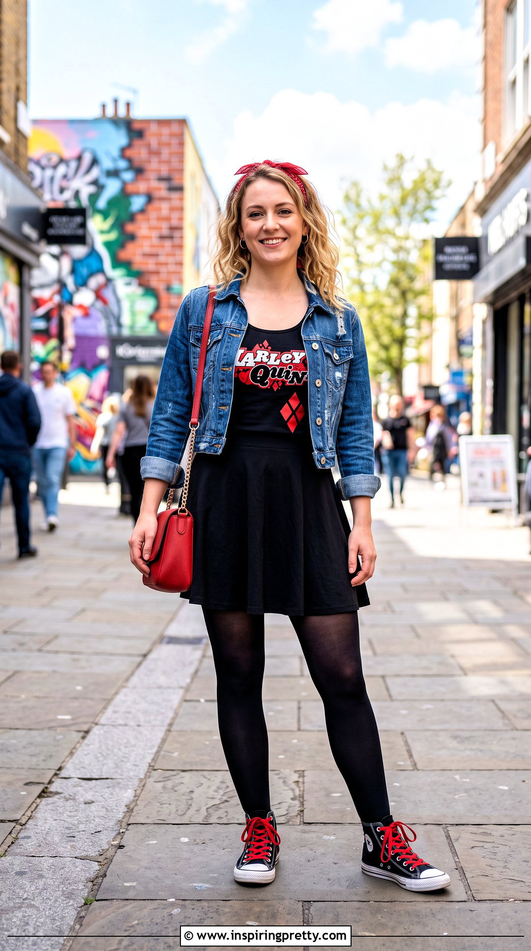 Harley Quinn Tank Top With Black Skater Skirt And High Tops - 25 Harley Quinn Tank Top outfit ideas
