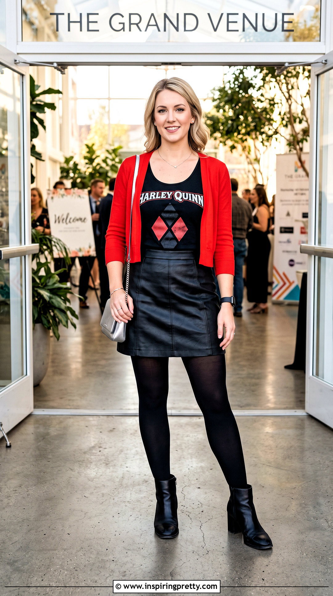 Harley Quinn Tank Top With Faux Leather Skirt And Tights - 25 Harley Quinn Tank Top outfit ideas