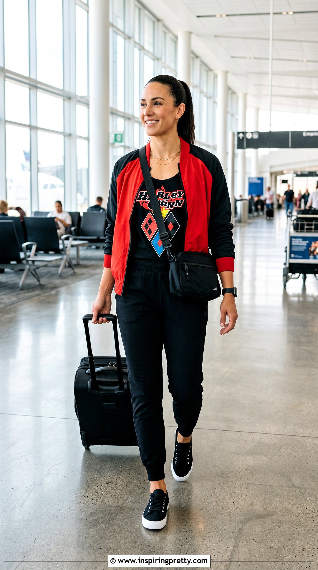 Harley Quinn Tank Top With Joggers And Bomber Jacket - 25 Harley Quinn Tank Top outfit ideas
