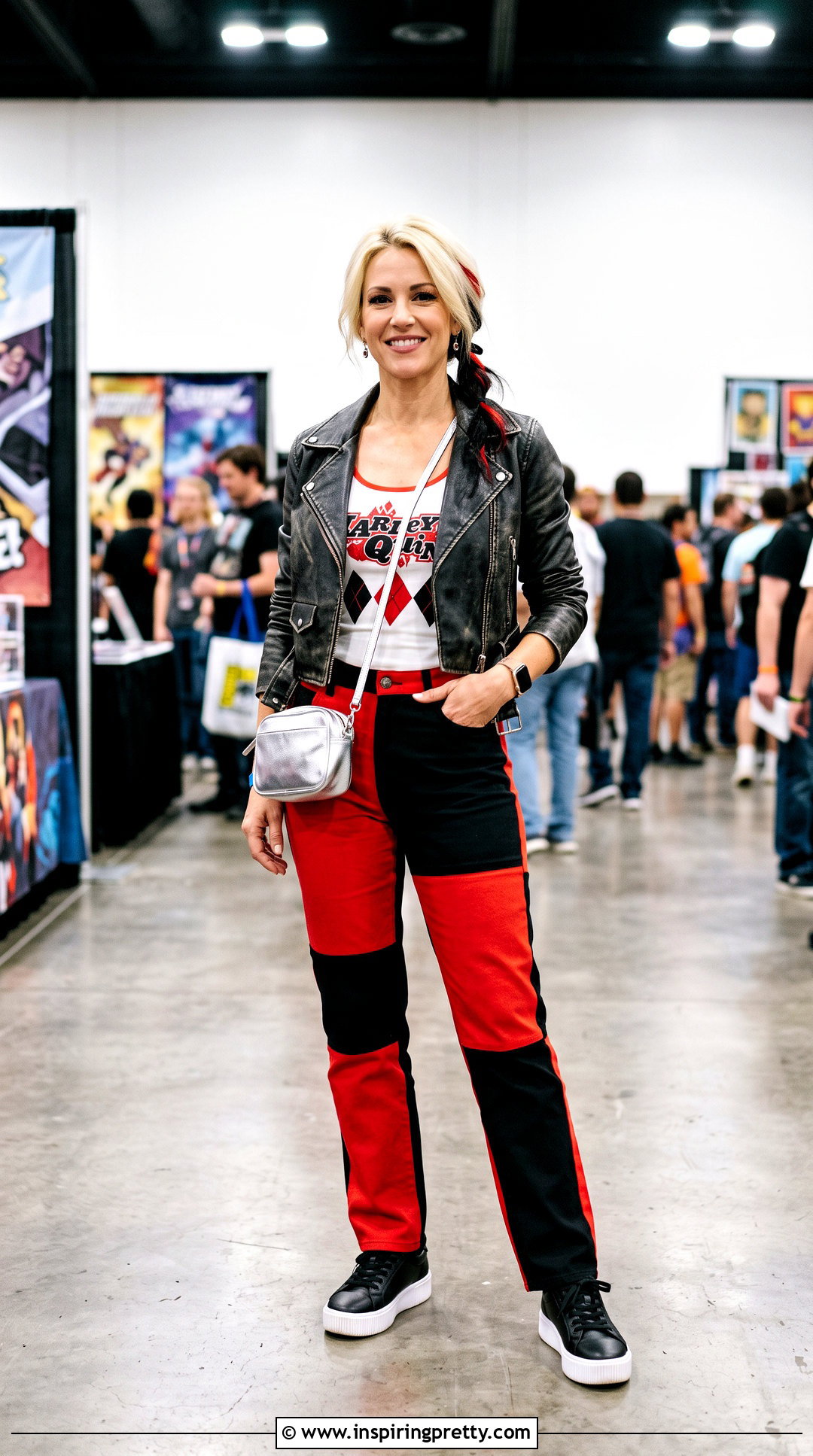 Harley Quinn Tank Top With Red And Black Color Block Pants - 25 Harley Quinn Tank Top outfit ideas