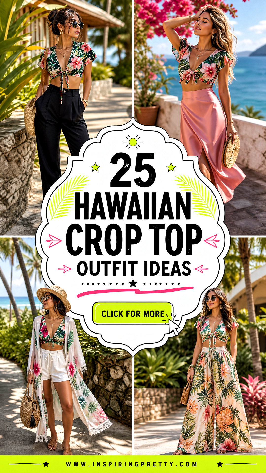 25 Hawaiian Crop Top Outfit Ideas for Tropical Summer Style - 25 Hawaiian Crop Top Outfit Ideas for Tropical Summer Style