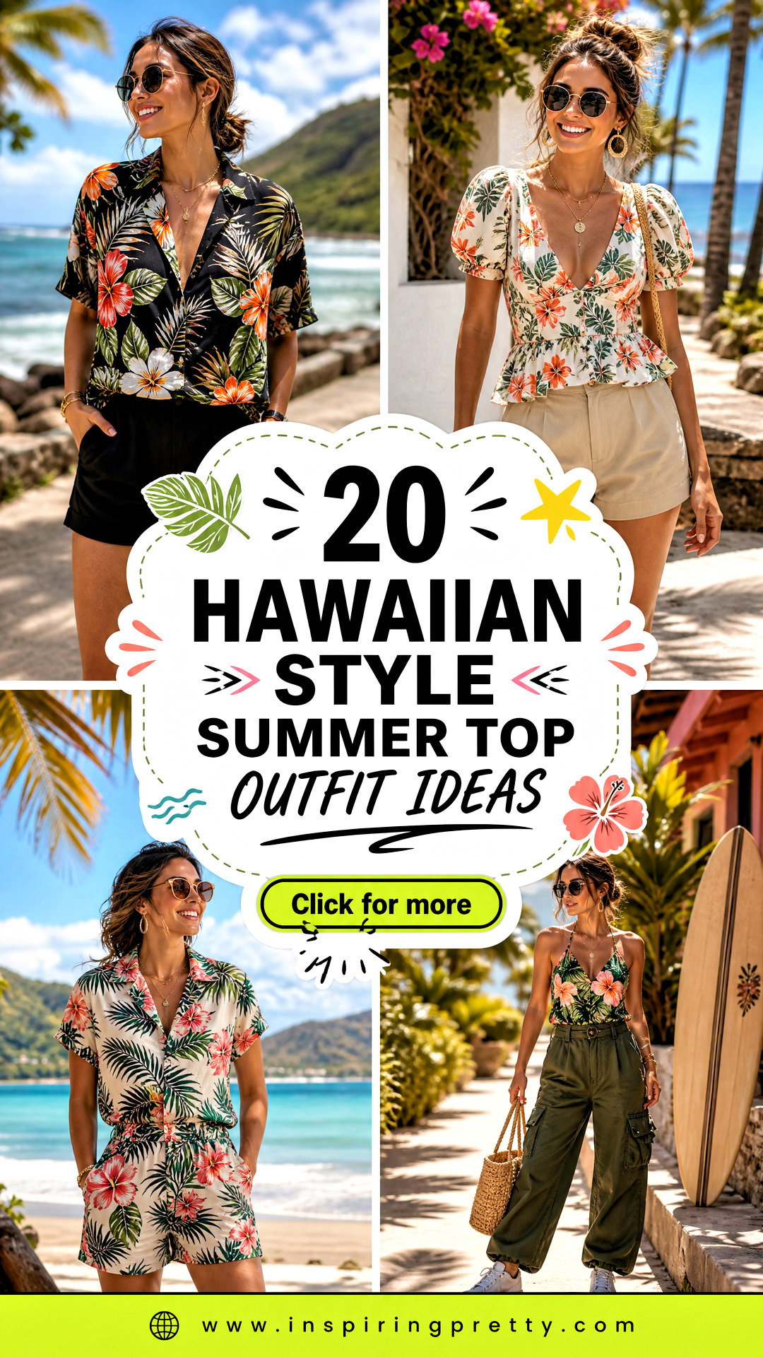 20 Hawaiian Style Summer Top Outfit Ideas for Beach Days - 20 Hawaiian Style Summer Top Outfit Ideas for Beach Days