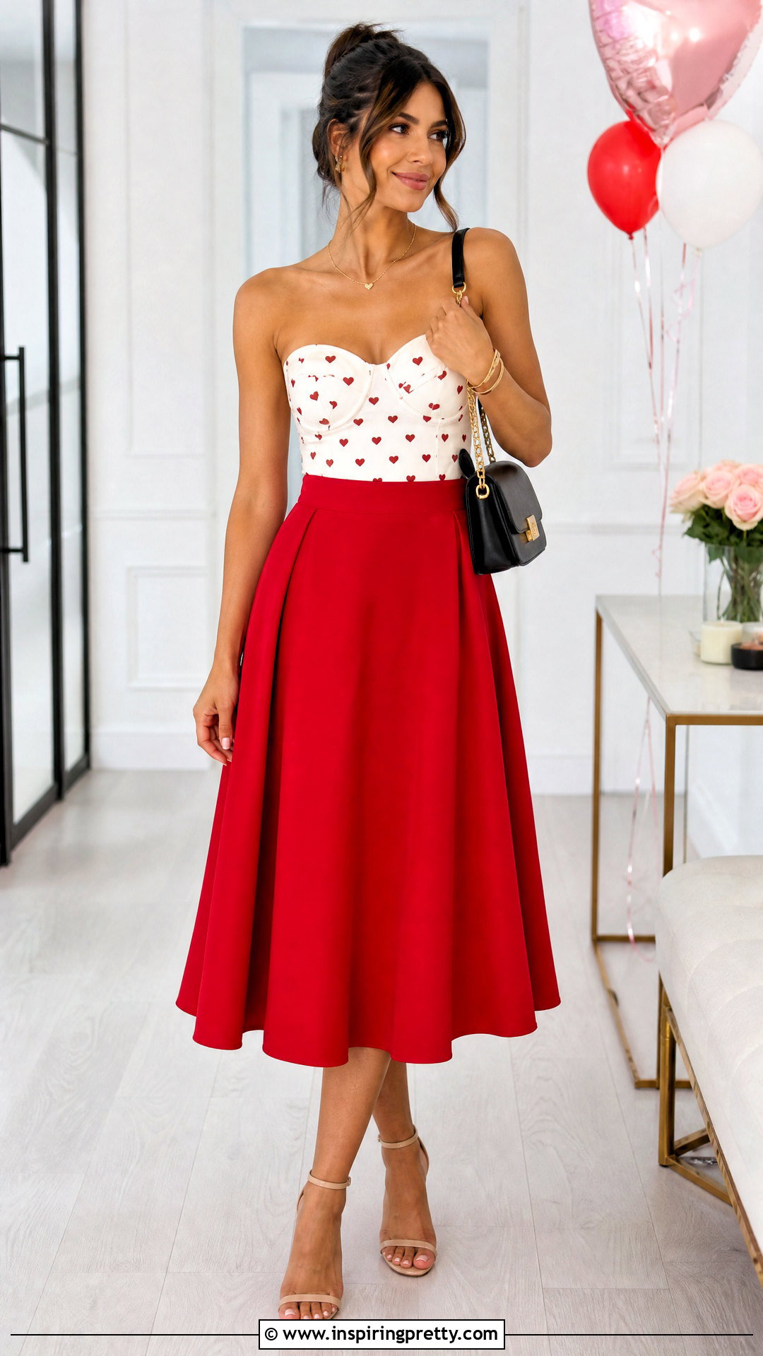 Heart Print For Love And Lemons Corset Top With Red Skirt - 25 For Love And Lemons Corset Tops