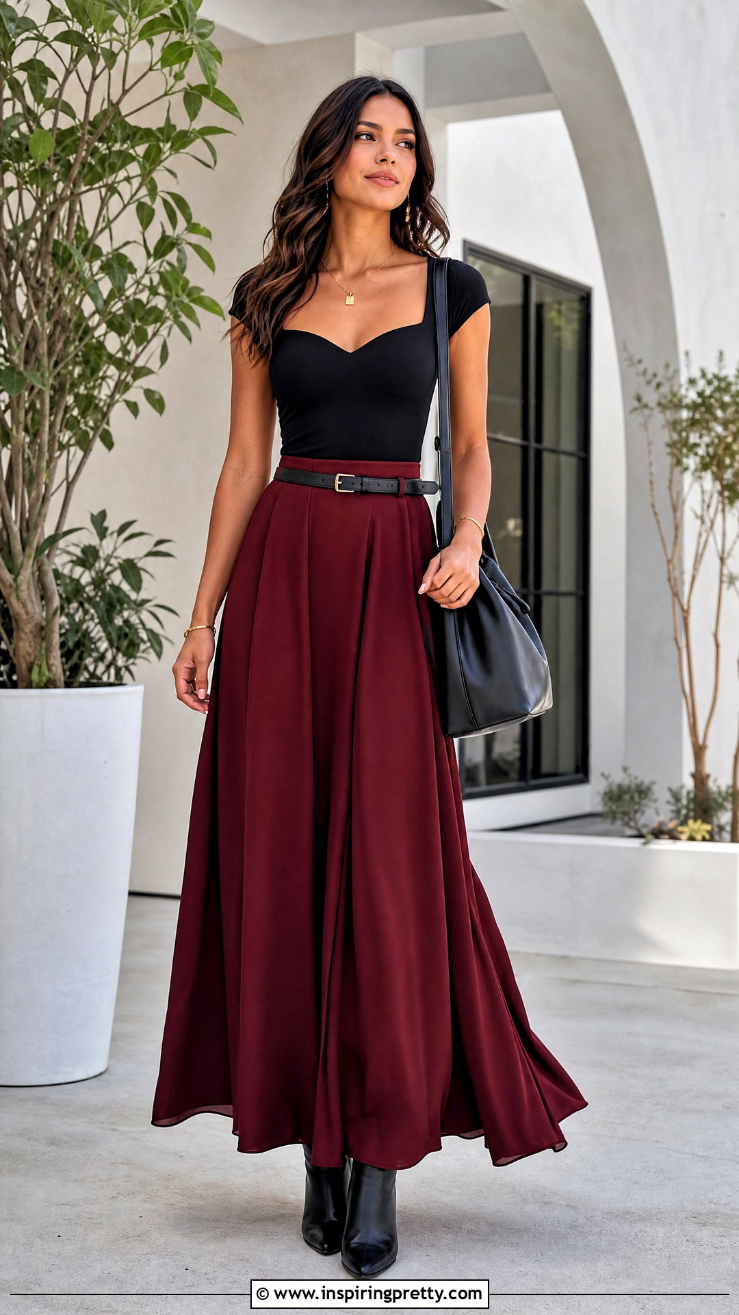 Heart Top With Maxi Skirt For Tall Women - 50 heart top outfit ideas