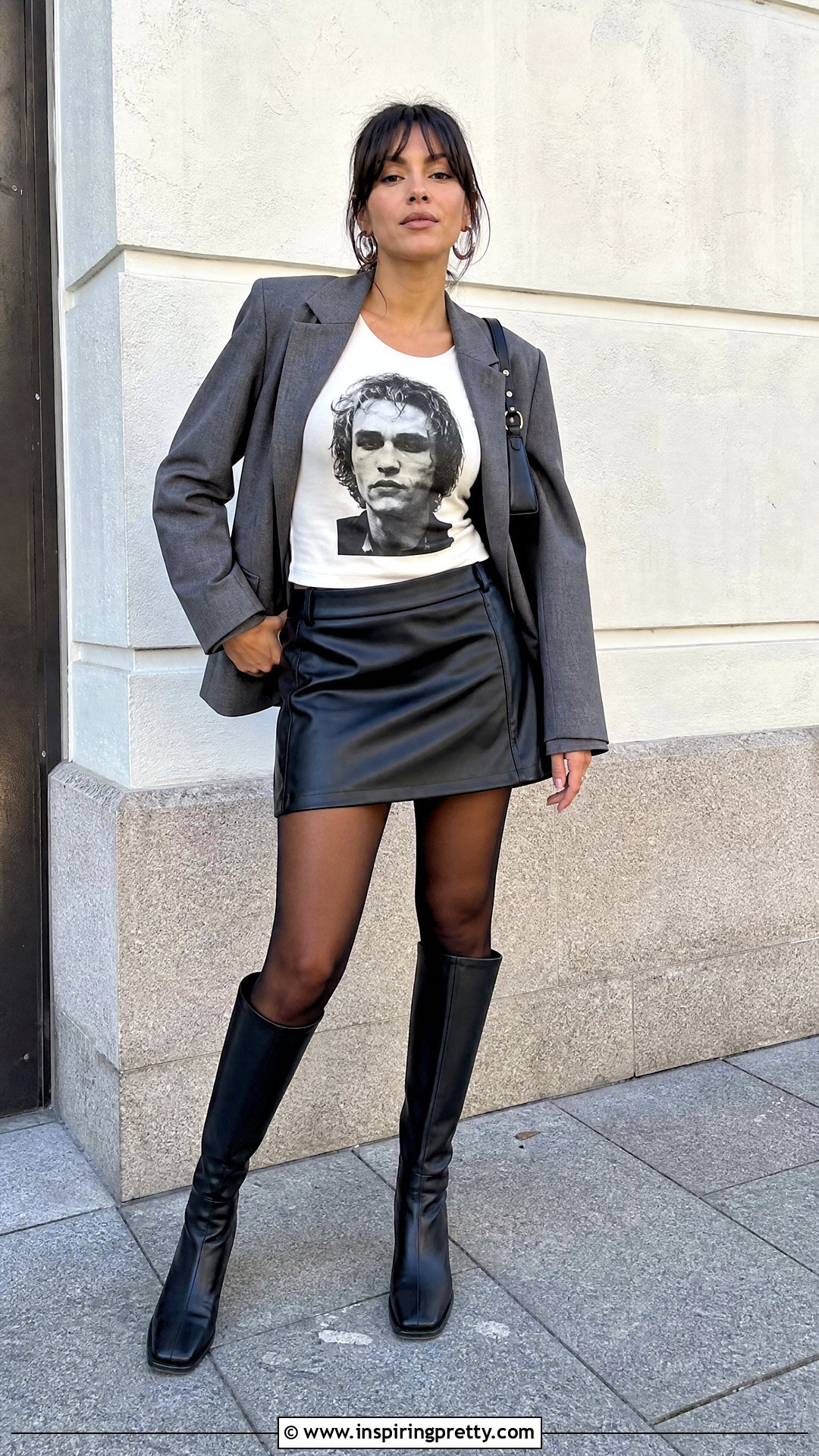 Heath Ledger Tank Top With Leather Mini Skirt - 25 Heath Ledger Tank Top outfit ideas