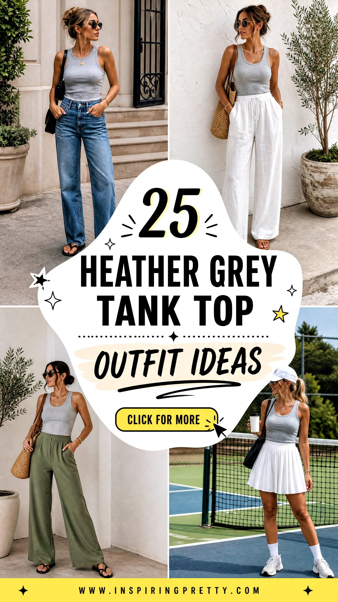 25 Heather Grey Tank Top Outfit Ideas for Effortless Casual Style - 25 Heather Grey Tank Top Outfit Ideas for Effortless Casual Style