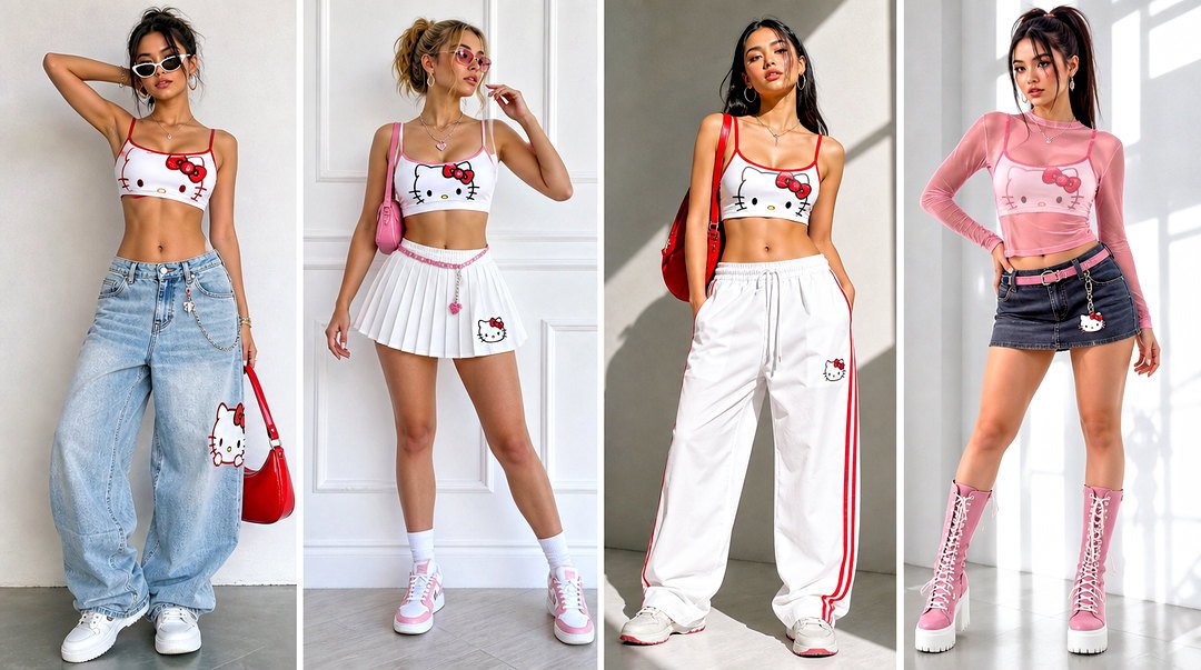 25 Hello Kitty Bra Top Outfit Ideas for Playful Y2K Style