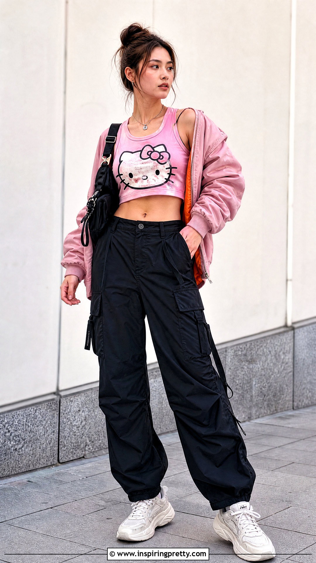 Hello Kitty Bra Top With Cargo Pants - 25 hello kitty bra top outfit ideas