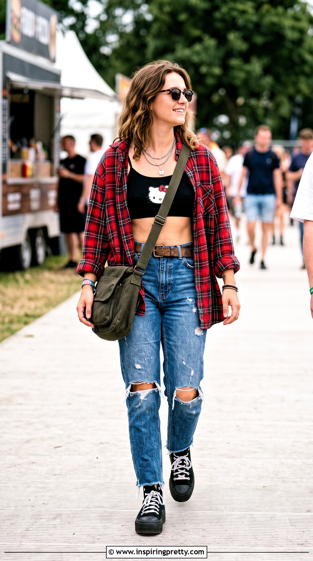 Hello Kitty Bra Top With Flannel Shirt - 25 hello kitty bra top outfit ideas