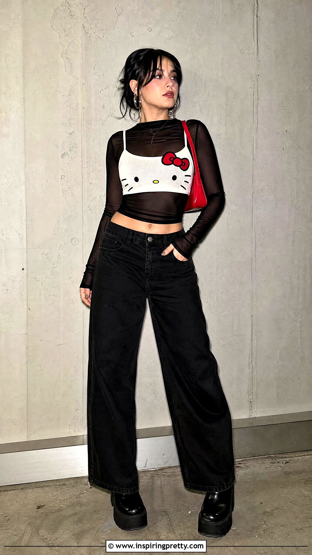 Hello Kitty Bra Top With Sheer Mesh Top - 25 hello kitty bra top outfit ideas