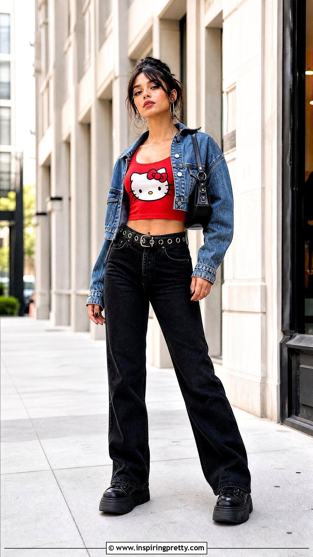 Hello Kitty Crop Top With Black Jeans - 25 hello kitty shirt crop top outfit ideas