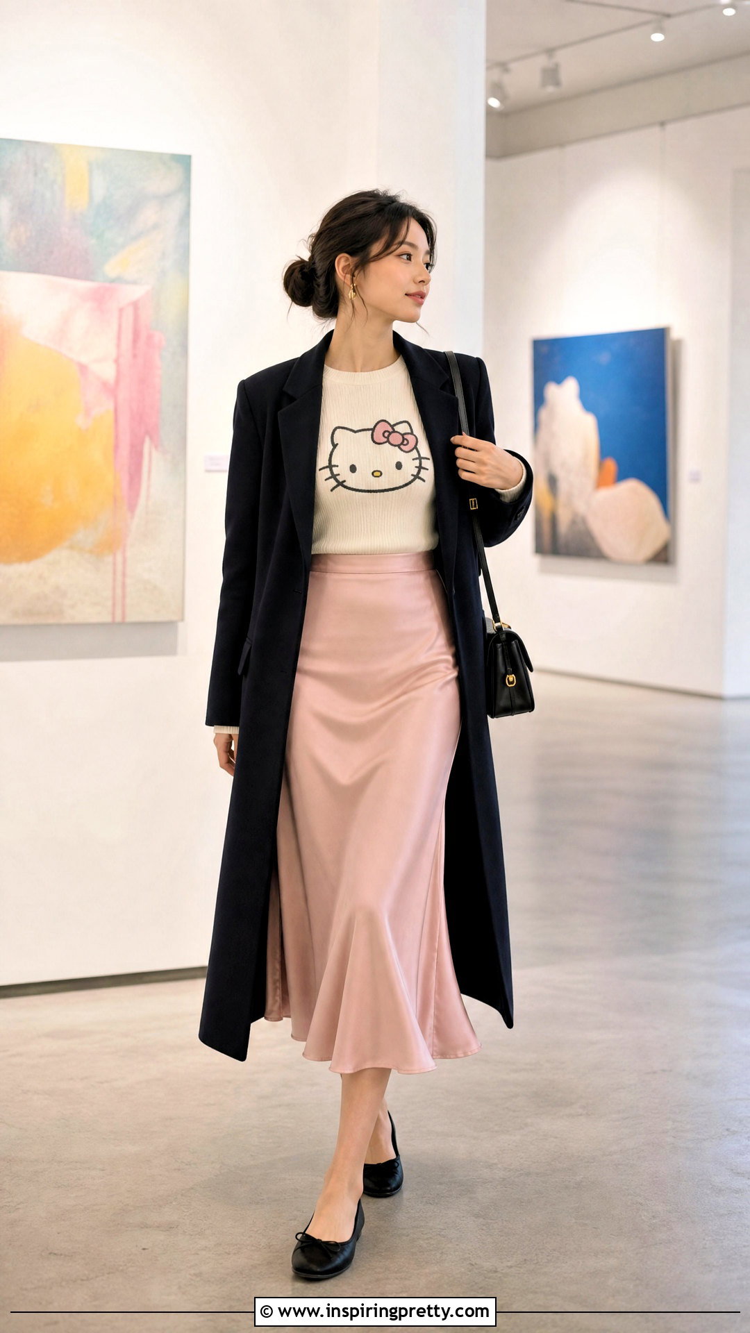 Hello Kitty Knit Top With Satin Skirt - 50 hello kitty top outfit ideas