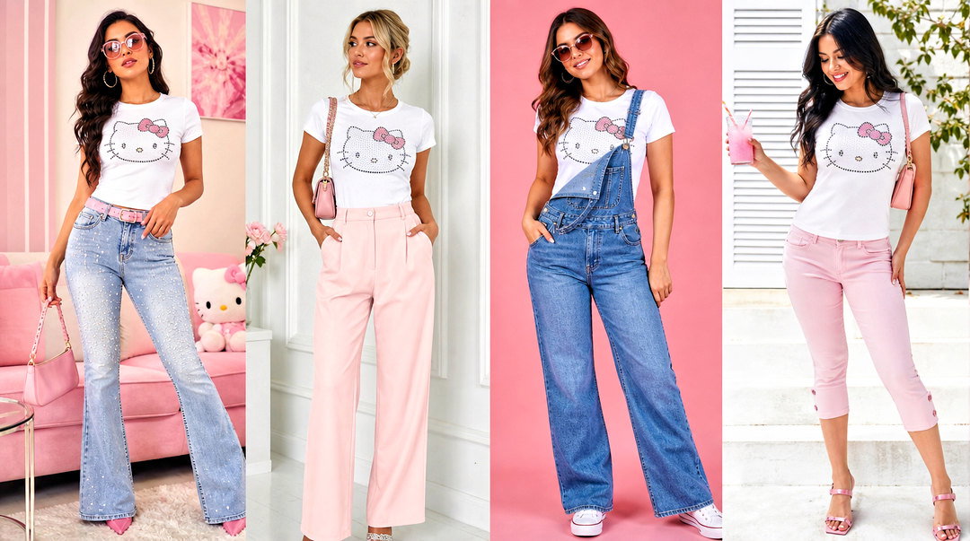 20 Hello Kitty Rhinestone Top Outfit Ideas for Party Style