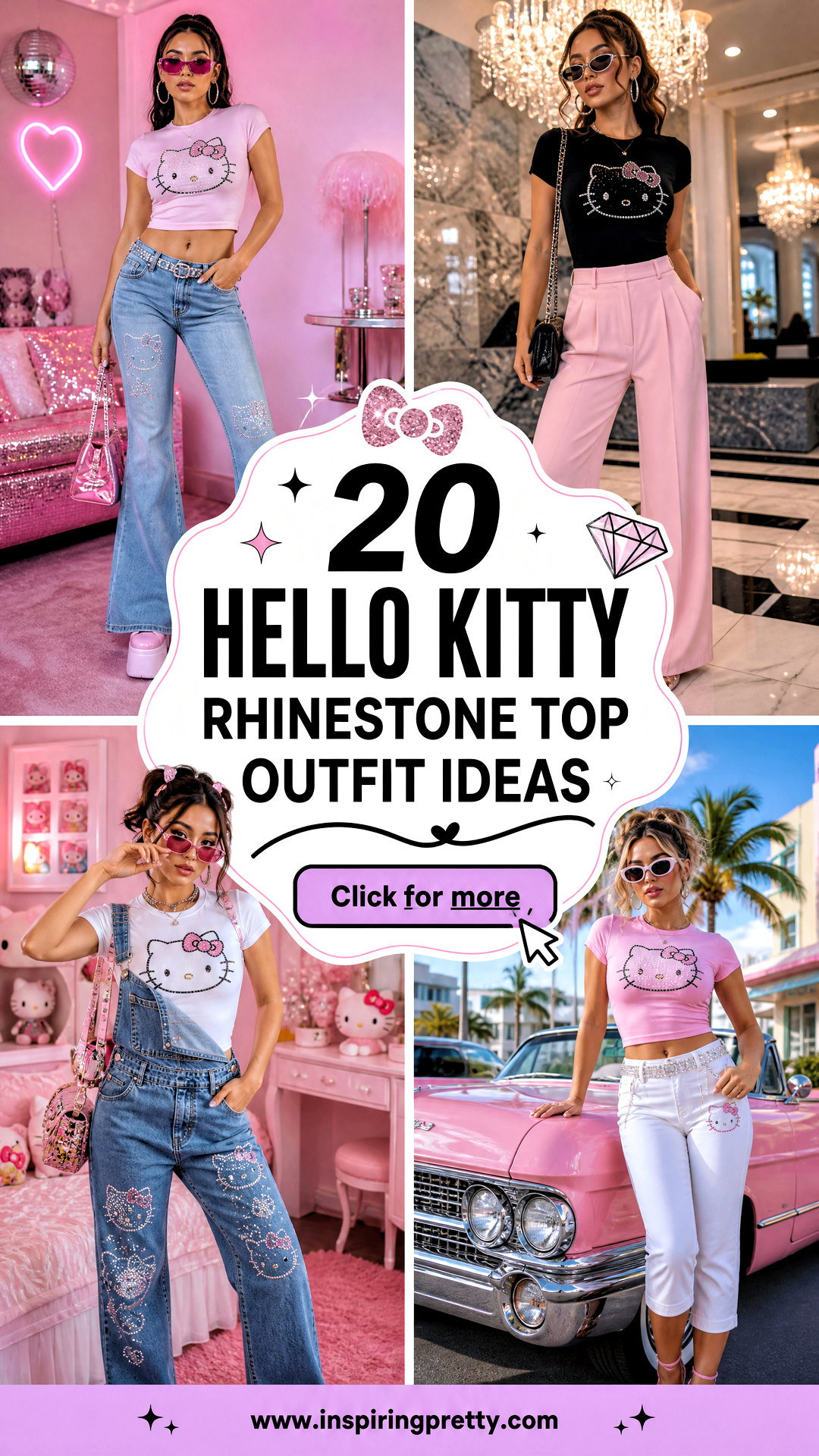20 Hello Kitty Rhinestone Top Outfit Ideas for Party Style - 20 Hello Kitty Rhinestone Top Outfit Ideas for Party Style