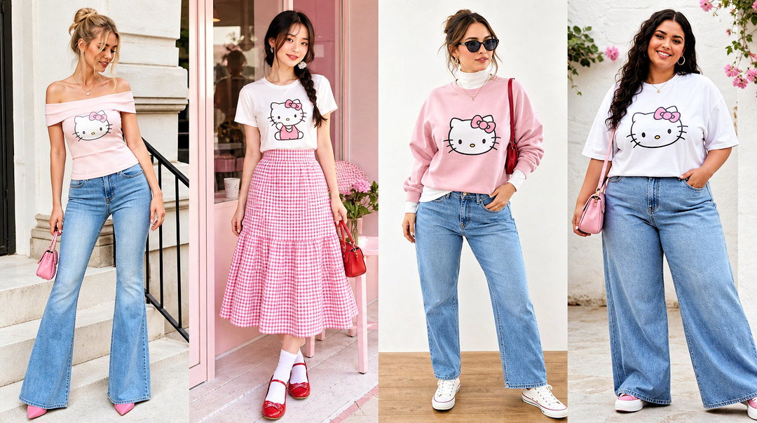 50 Hello Kitty Top Outfit Ideas for Playful Y2K Fashion
