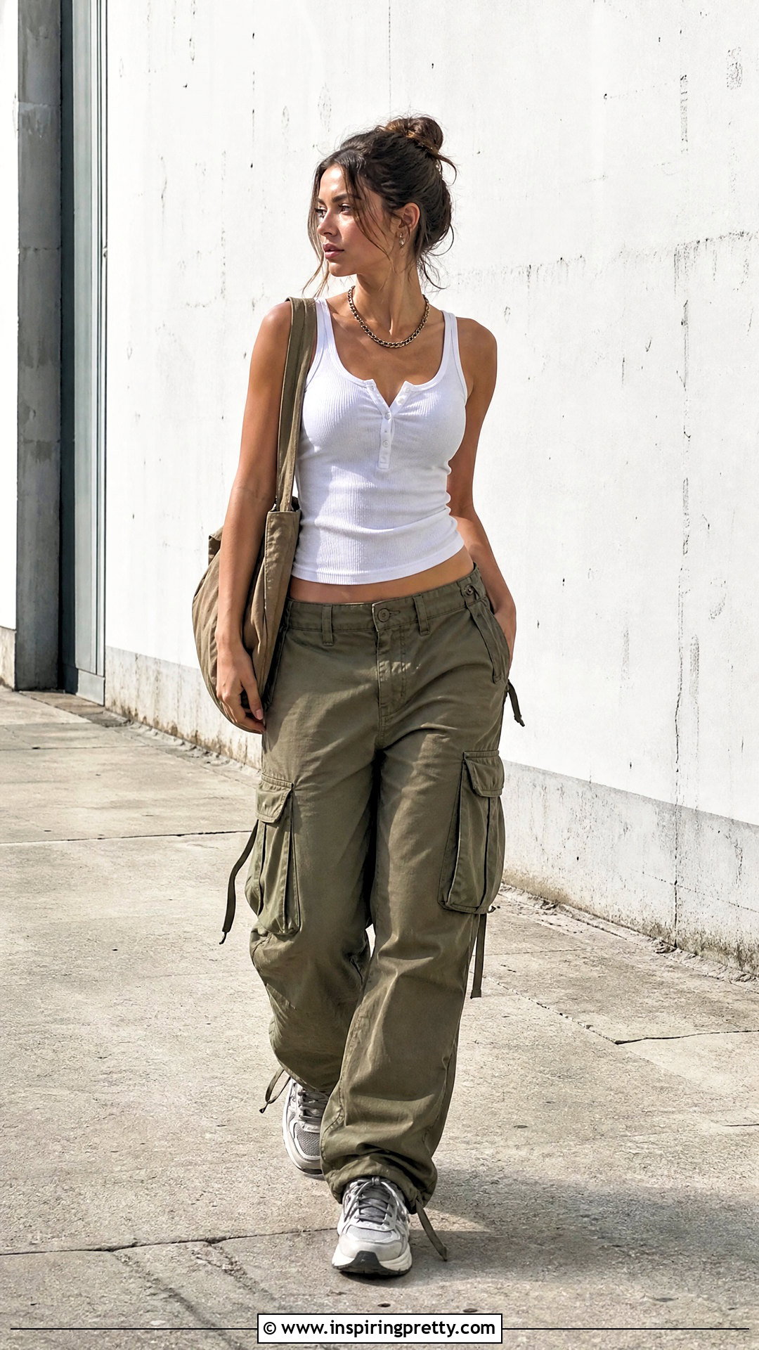 Henley Tank Top With Cargo Pants - 50 2000s tank tops