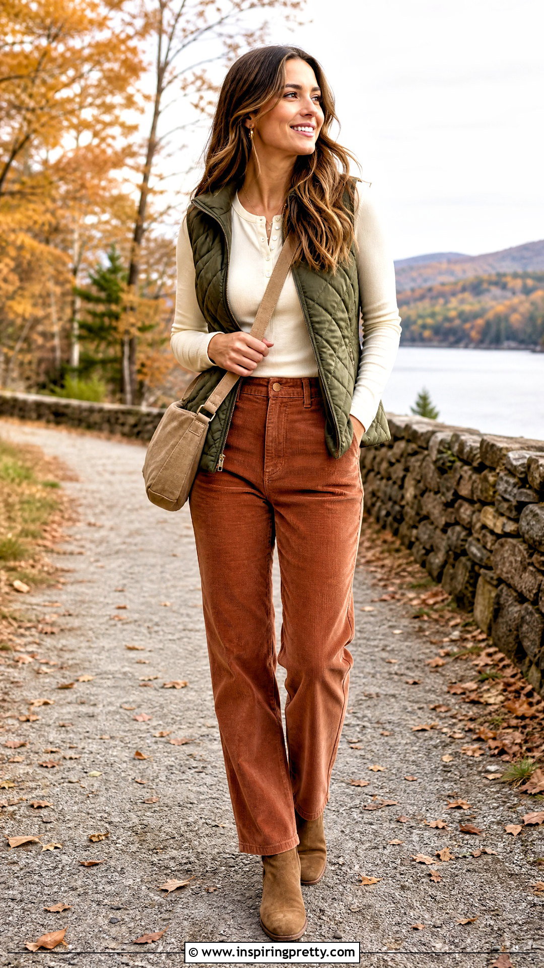 Henley Top And Corduroy Pants Outfit - 50 simple top outfit ideas