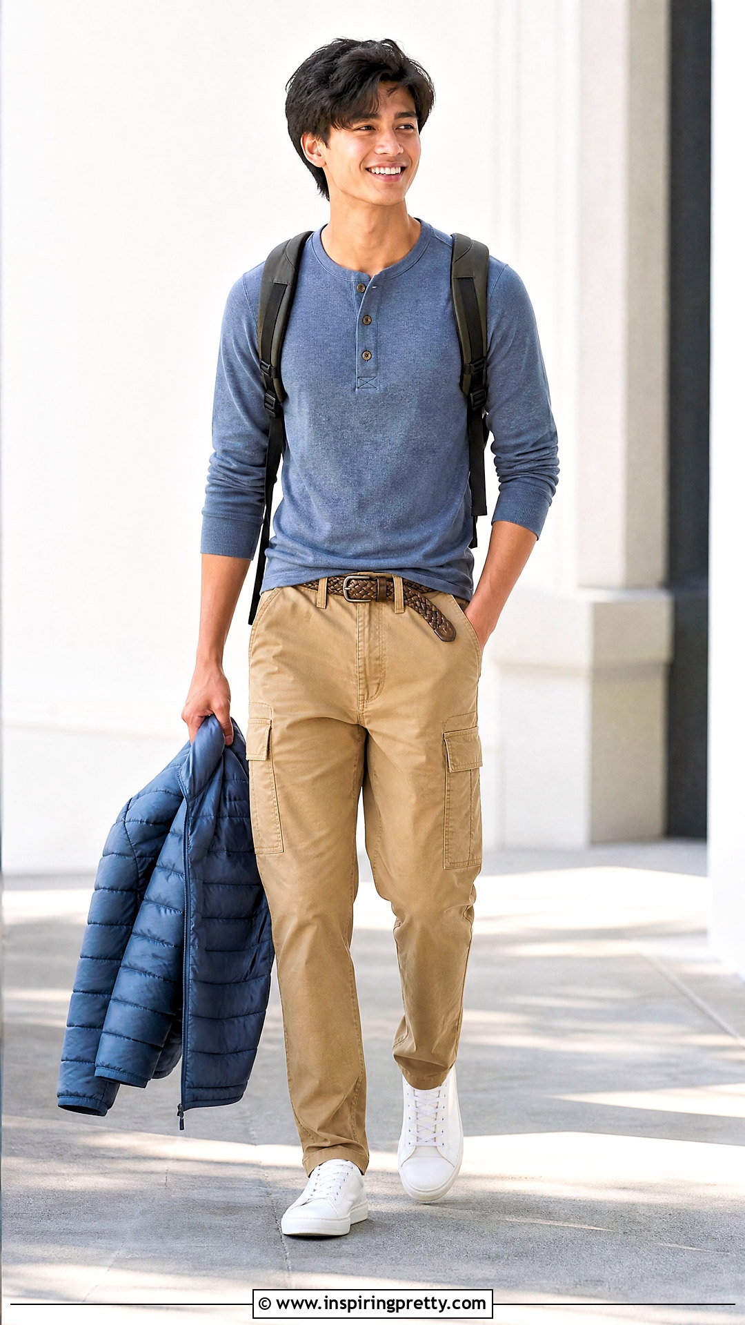 Henley Top And Utility Pants Outfit - 50 cute tops for school ideas