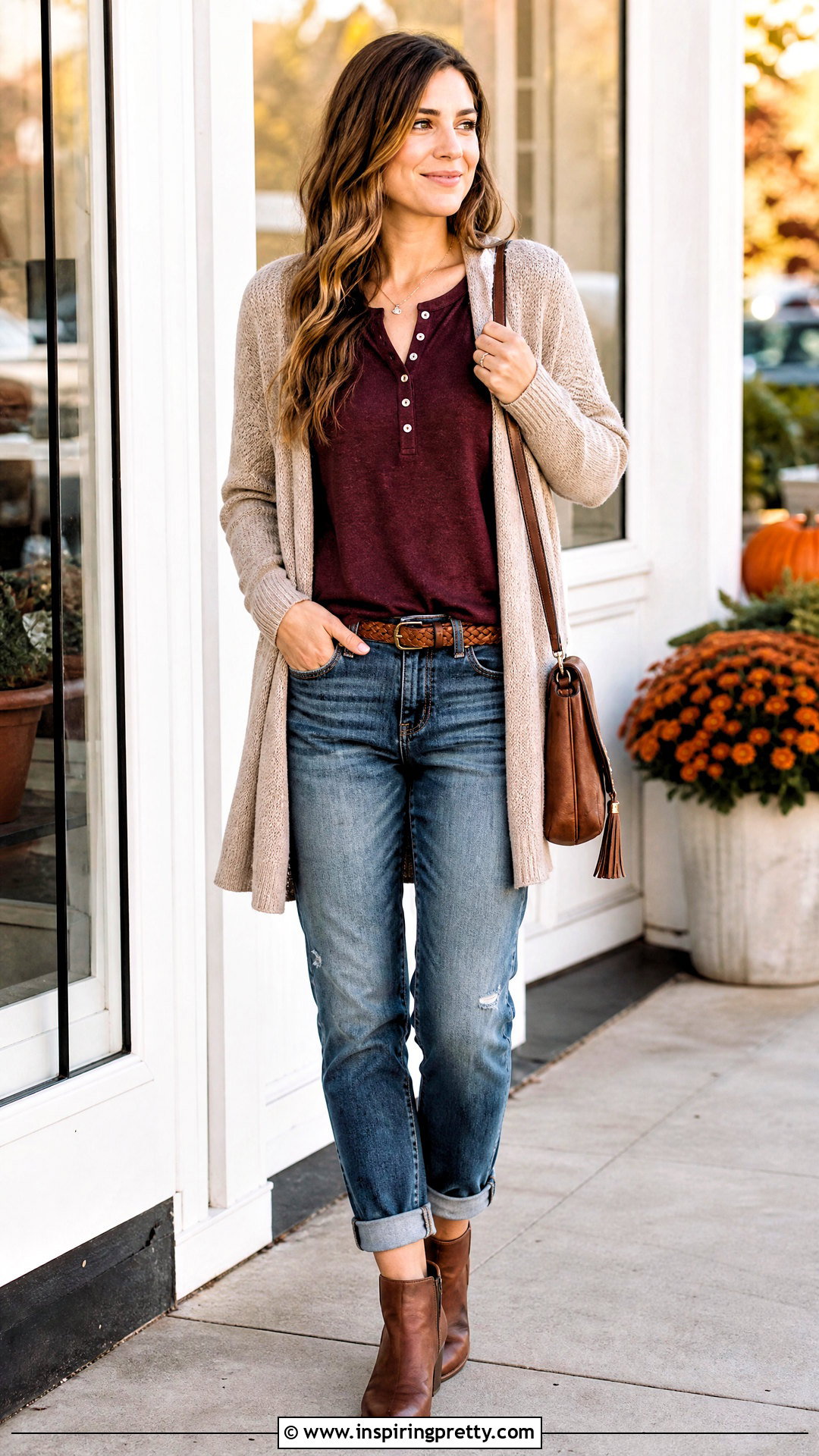 Henley Top Casual Outfit - 50 casual tops for women