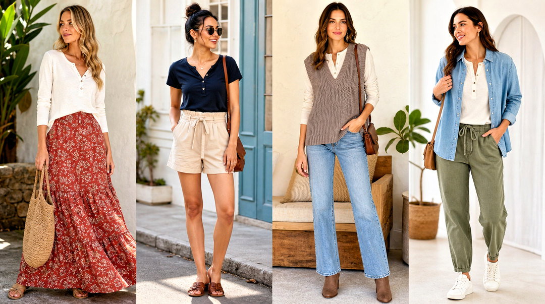 50 Henley Top Outfit Ideas for Easy Polished Everyday Style