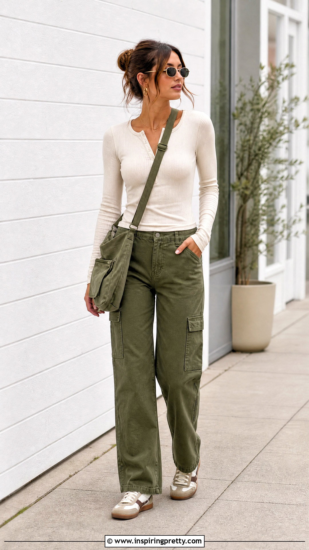 Henley Top With Cargo Pants - 50 top designs for women