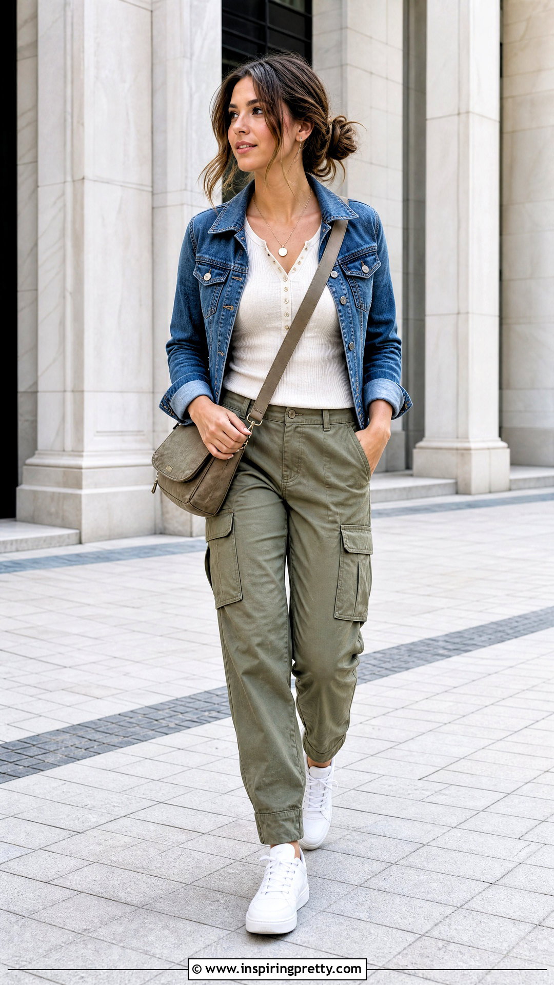 Henley Top With Cargo Pants - 50 types of tops outfit ideas