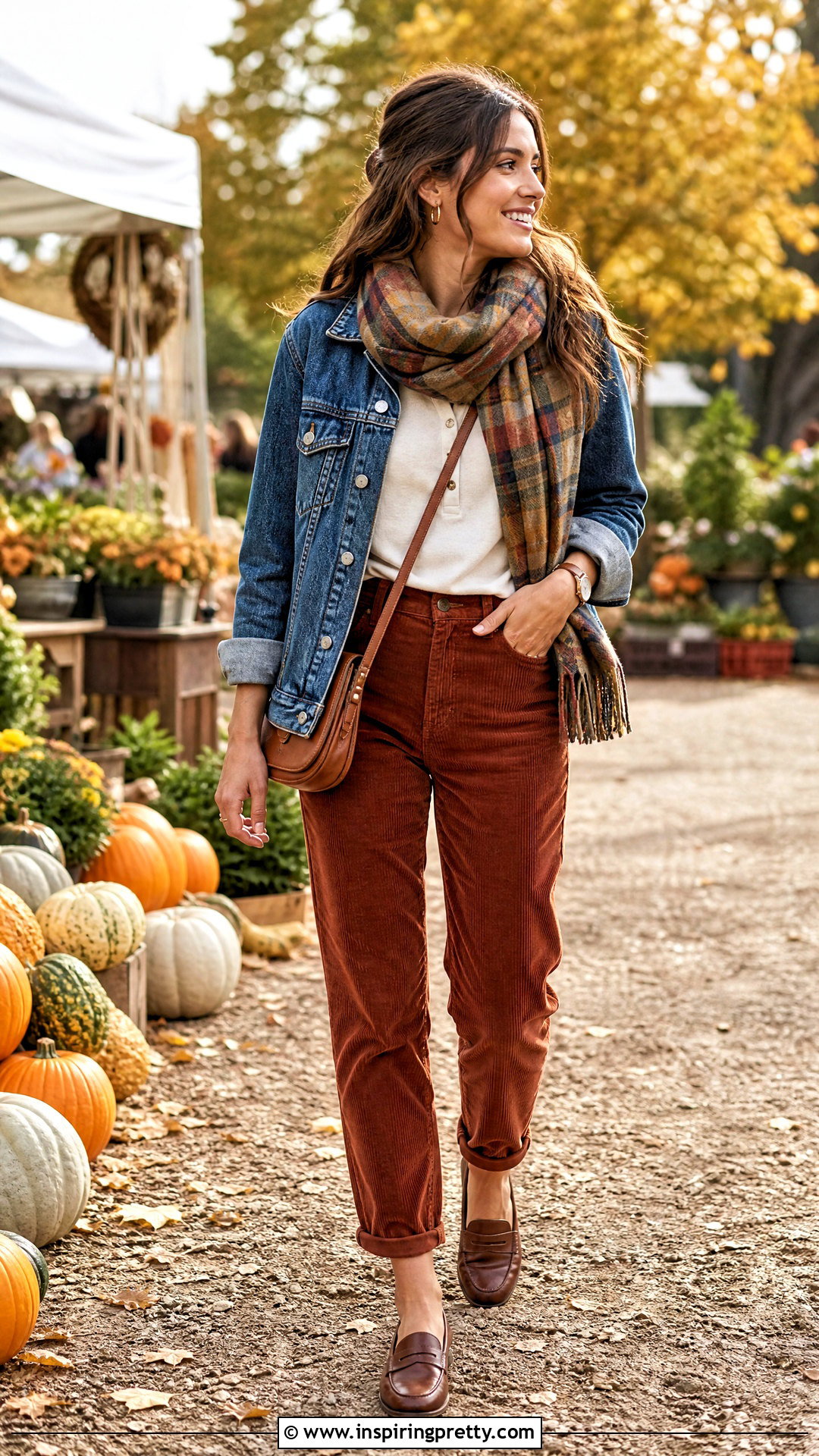 Henley Top With Corduroy Pants - 50 Henley Top Outfit Aesthetic Ideas