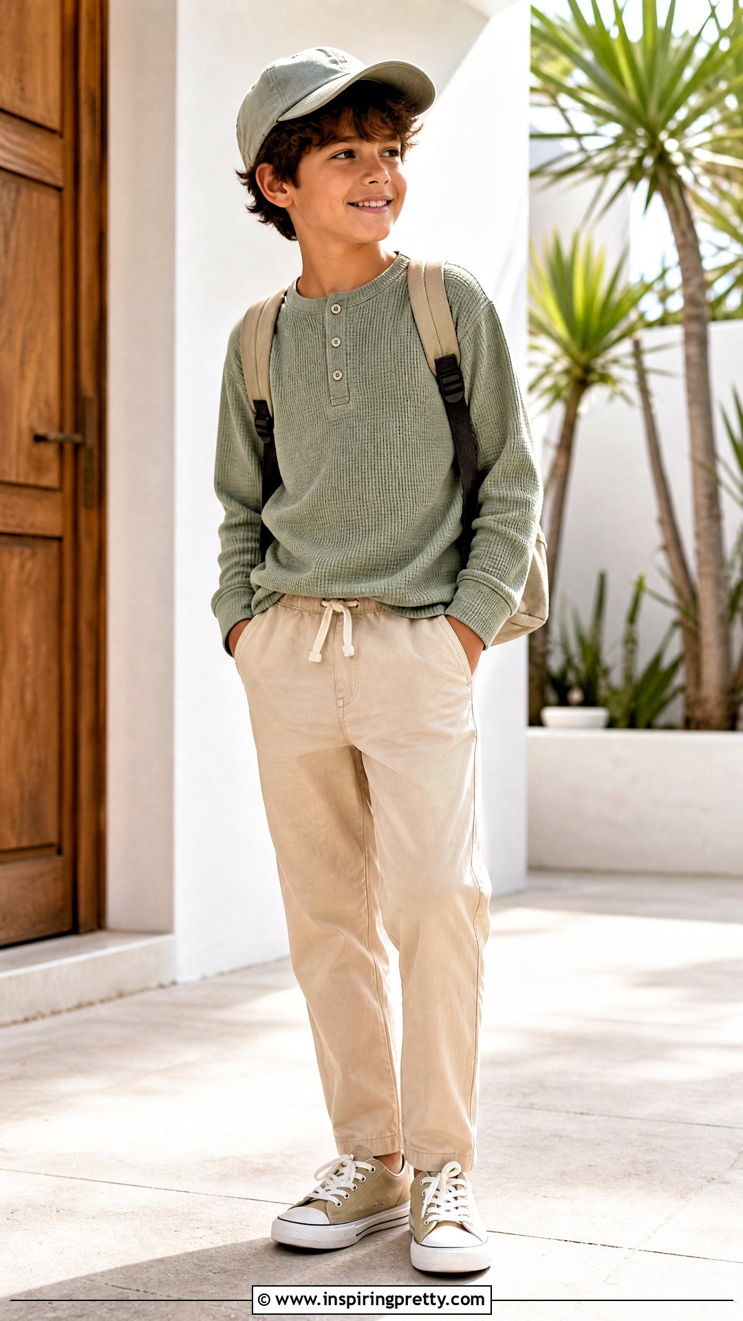 Henley Top With Drawstring Trousers - 50 latest kids top designs