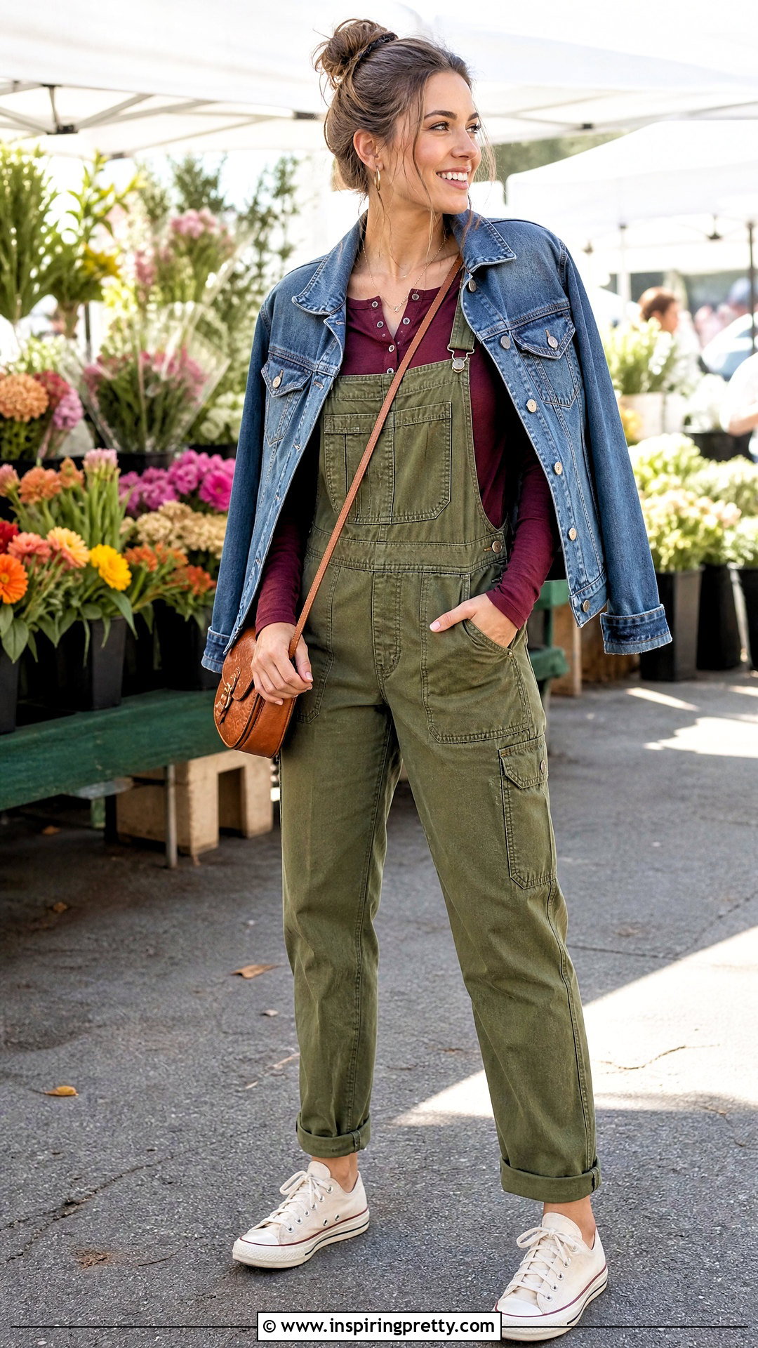 Henley Top With Overalls - 50 henley top outfit ideas
