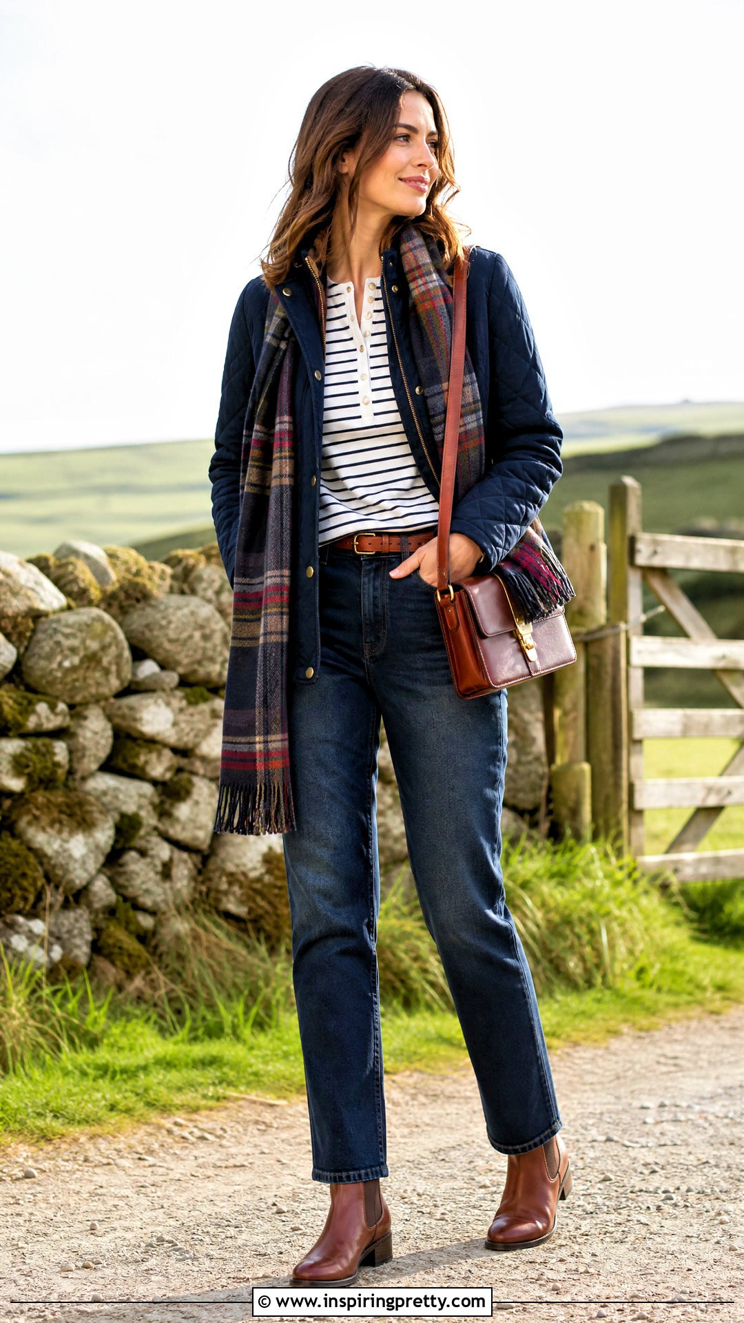 Henley Top With a Quilted Jacket - 50 Henley Top Outfit Aesthetic Ideas