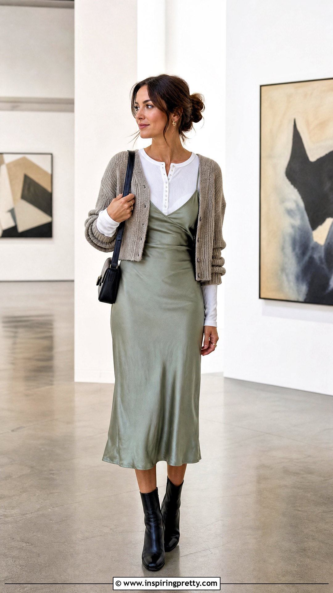 Henley Top With a Slip Dress - 50 Henley Top Outfit Aesthetic Ideas