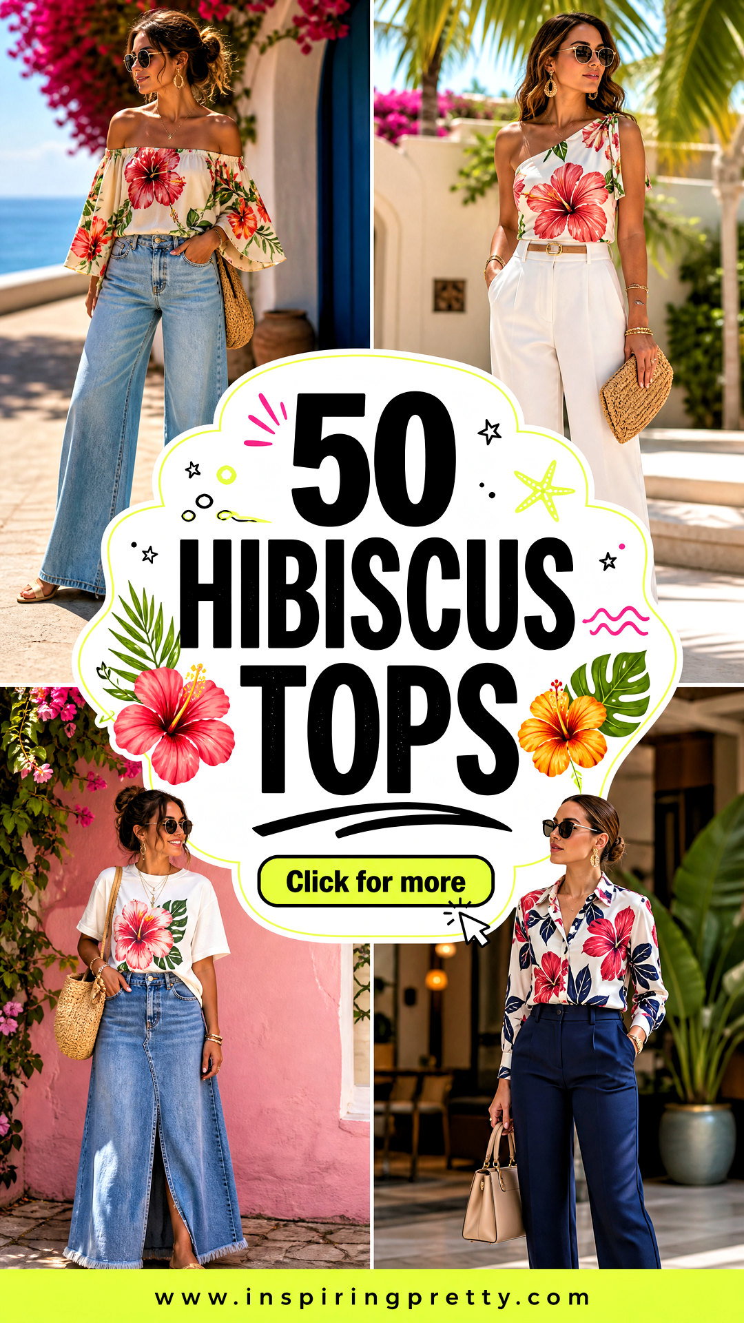 50 Hibiscus Tops for Tropical Summer Outfits and Vacation Style - 50 Hibiscus Tops for Tropical Summer Outfits and Vacation Style