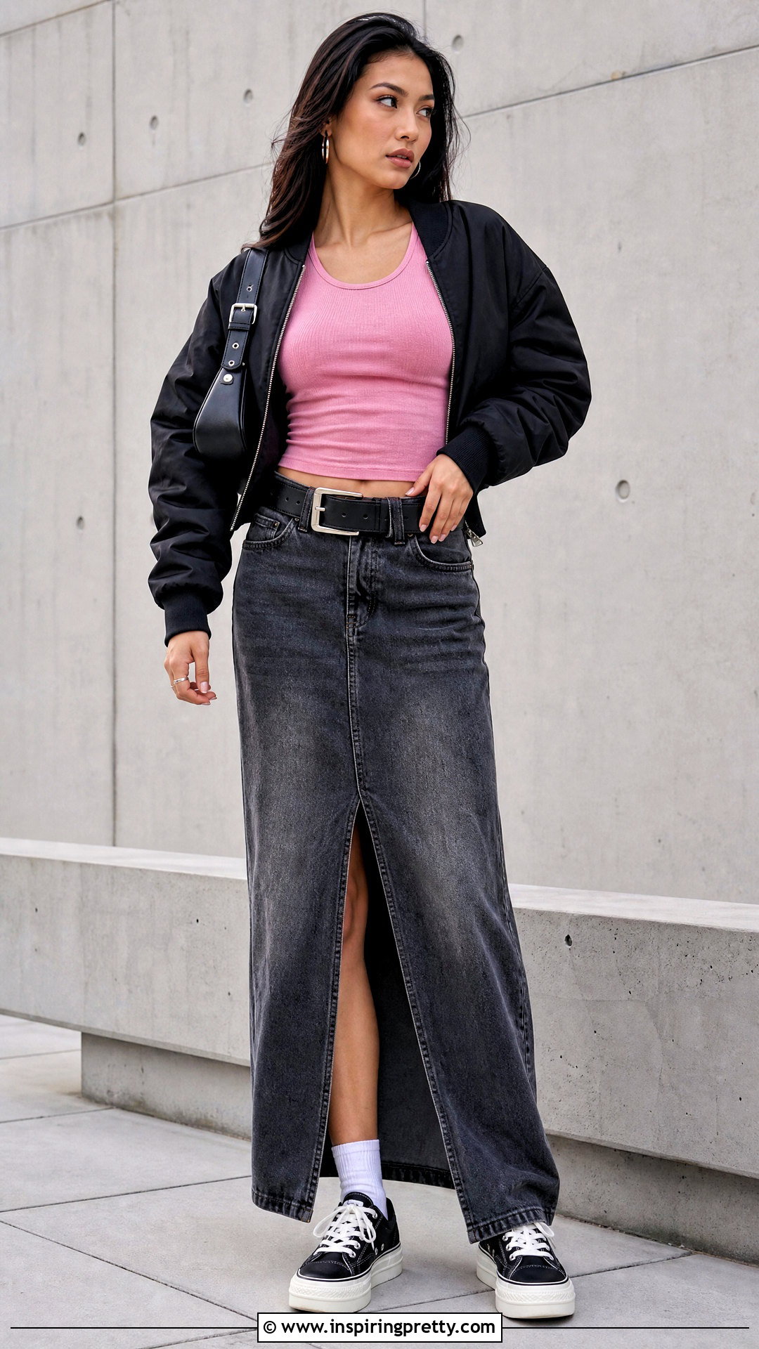 Hidden Cult Tank Top With Denim Maxi Skirt - 25 hidden cult tank top outfit ideas