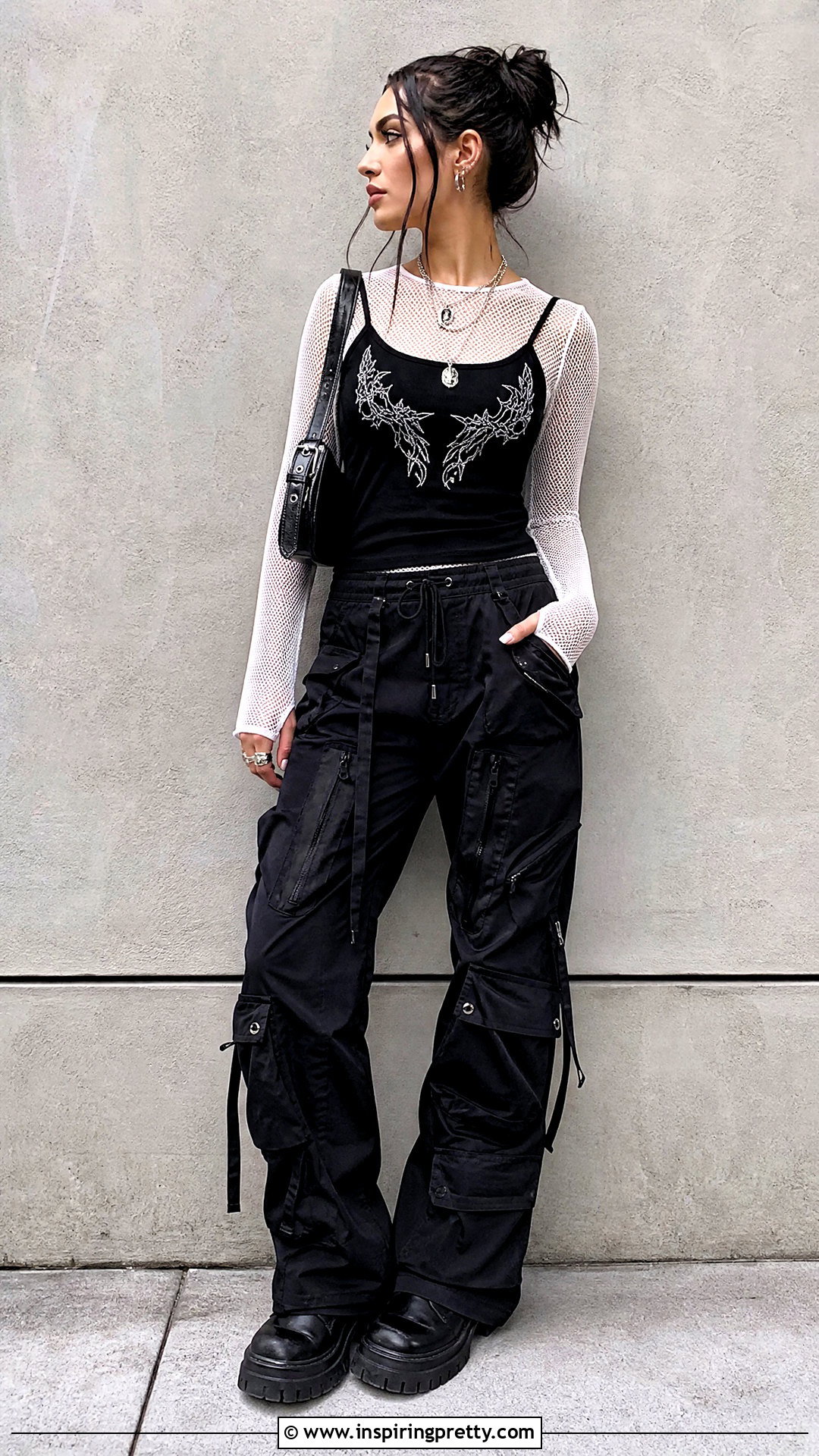Hidden Cult Tank Top With Mesh Long Sleeve Top - 25 hidden cult tank top outfit ideas