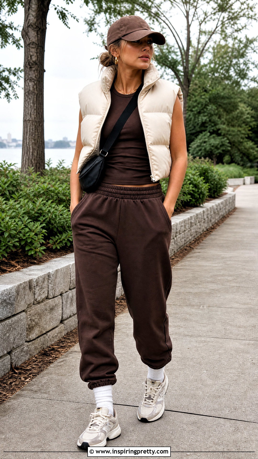 Hidden Cult Tank Top With Puffer Vest And Joggers - 25 hidden cult tank top outfit ideas