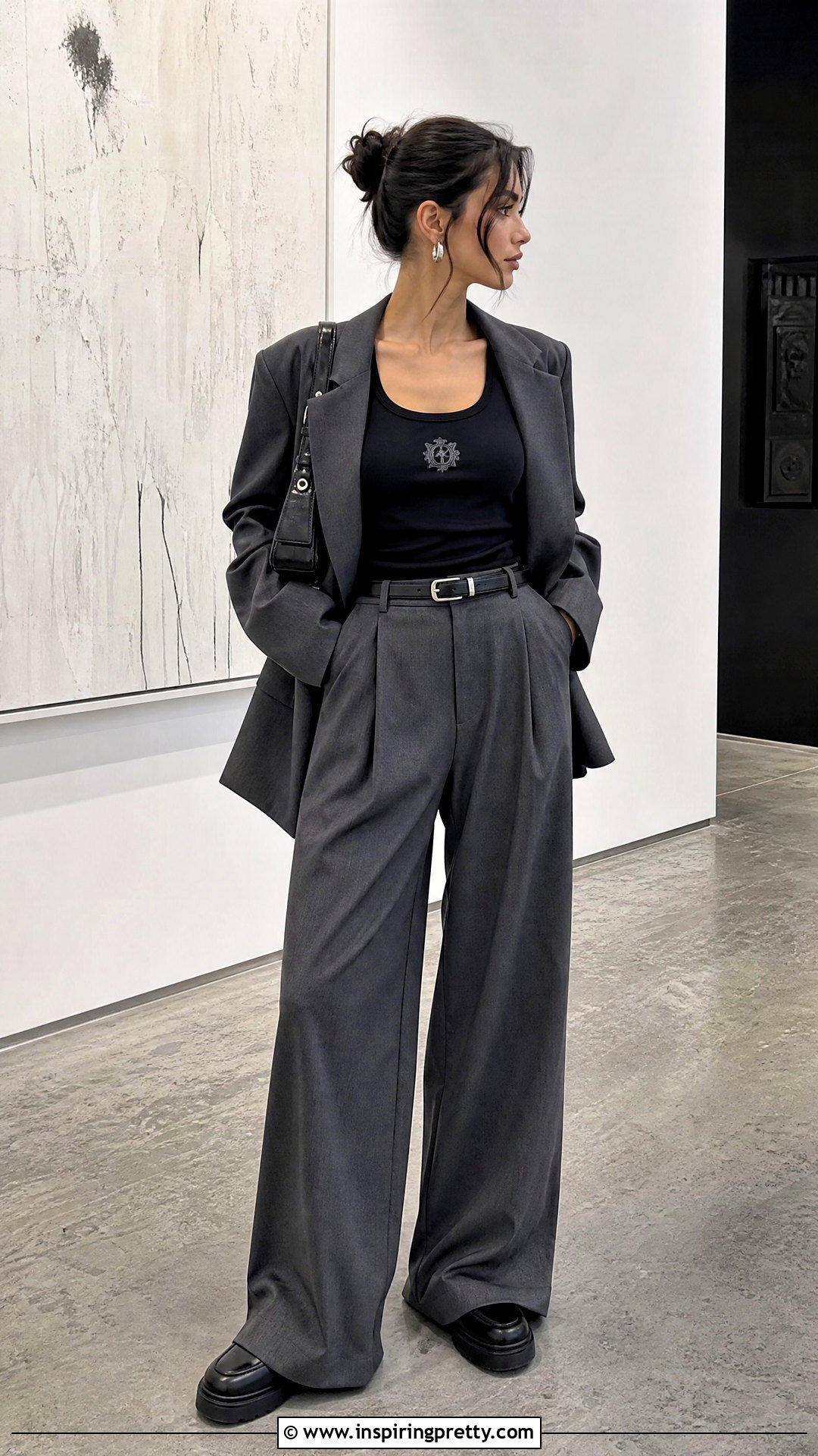 Hidden Cult Tank Top With Wide Leg Trousers - 25 hidden cult tank top outfit ideas