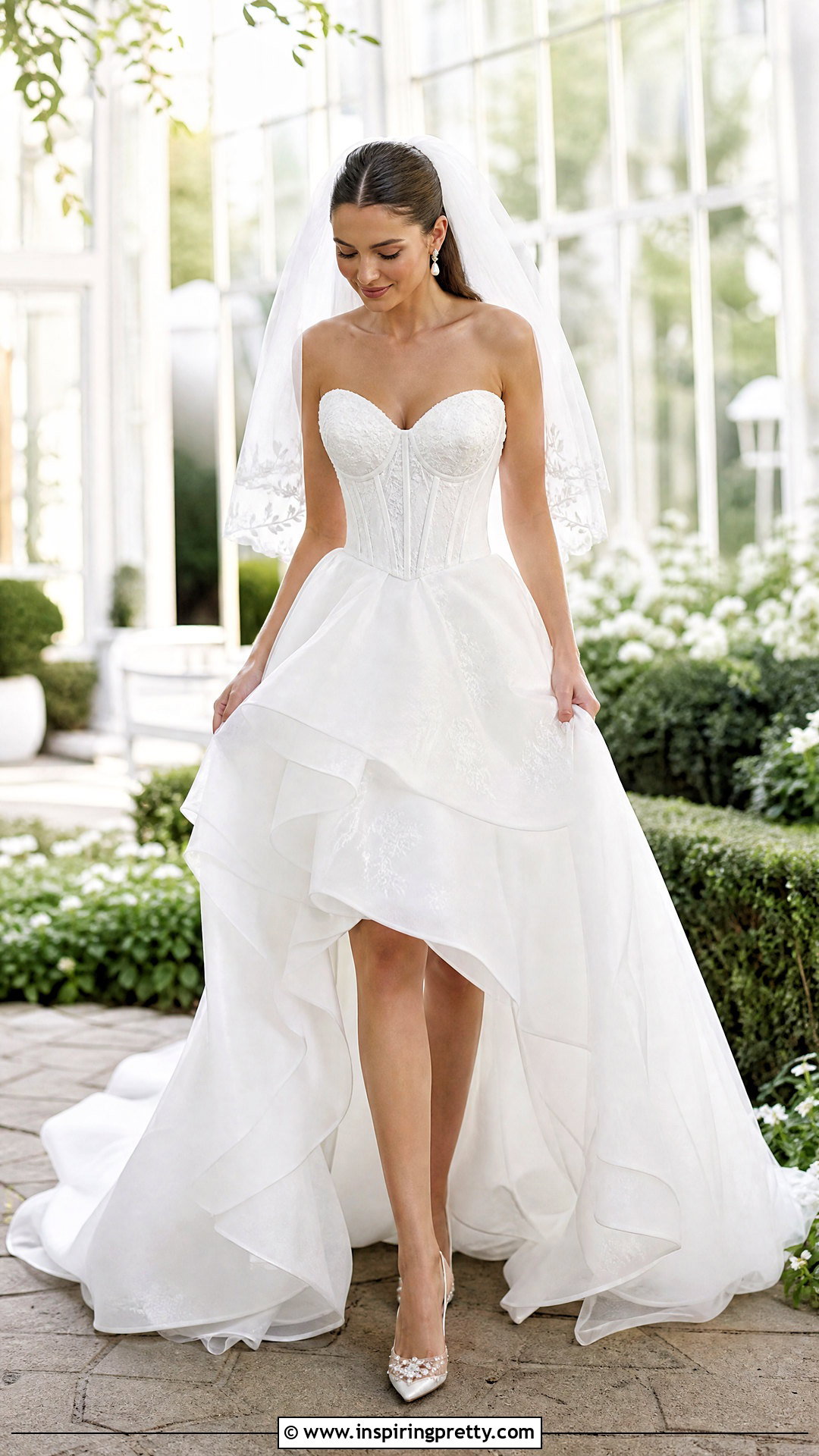 High Low Corset Wedding Dress - 50 corset top wedding dress outfit ideas