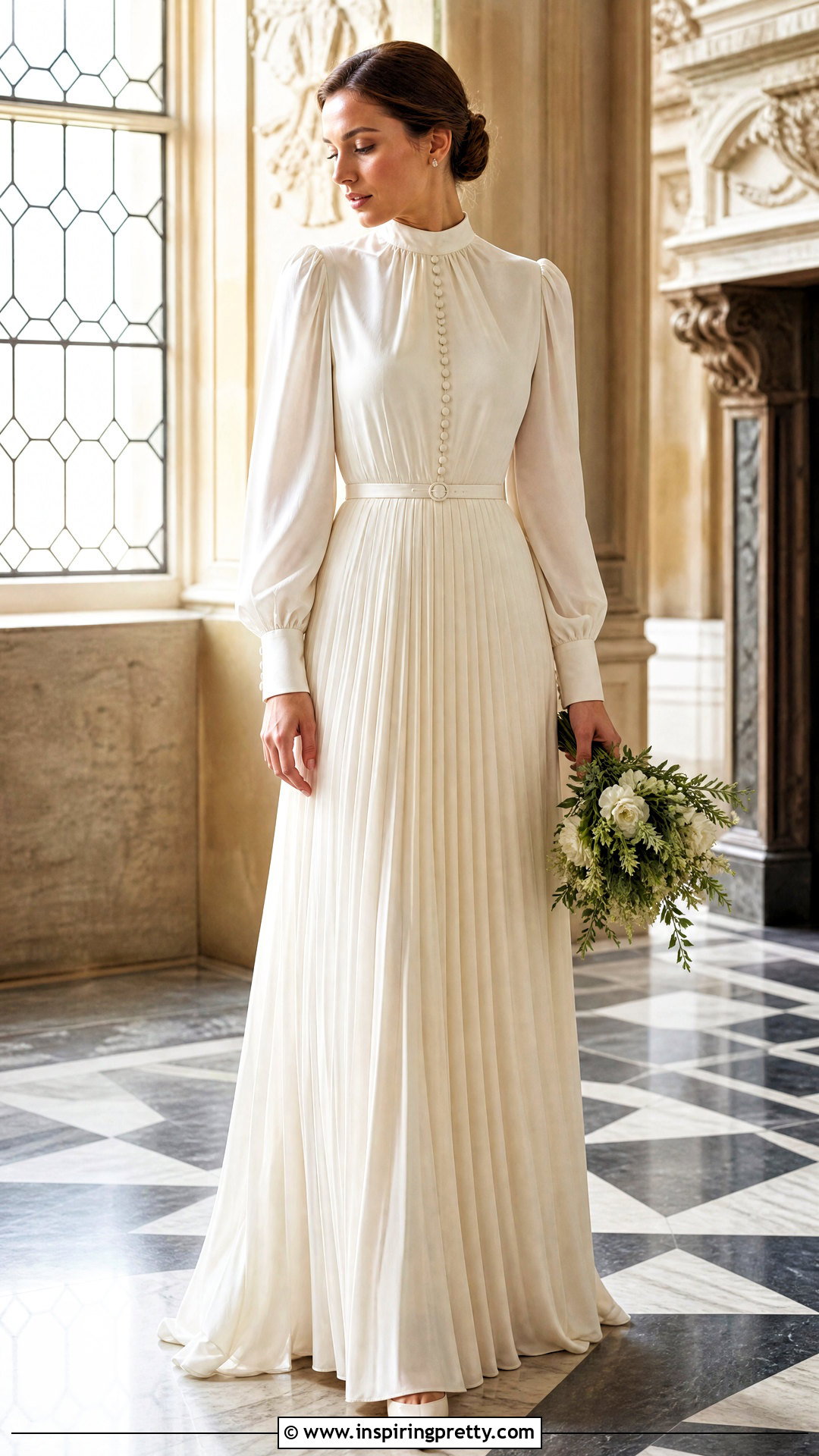 High Neck Bridal Blouse With Pleated Skirt - 20 bridal tops separates