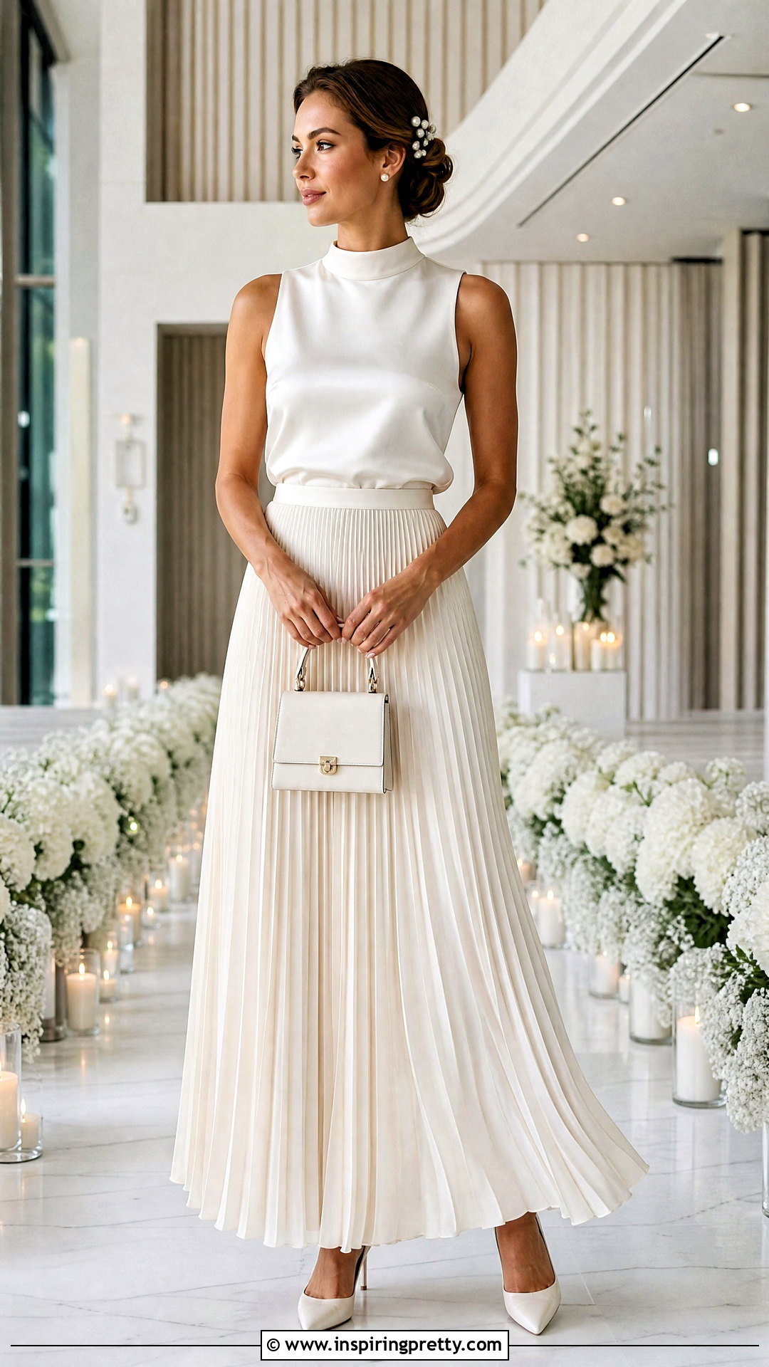 High Neck Bridal Top With Pleated Skirt - 25 bridal skirts and tops outfit ideas